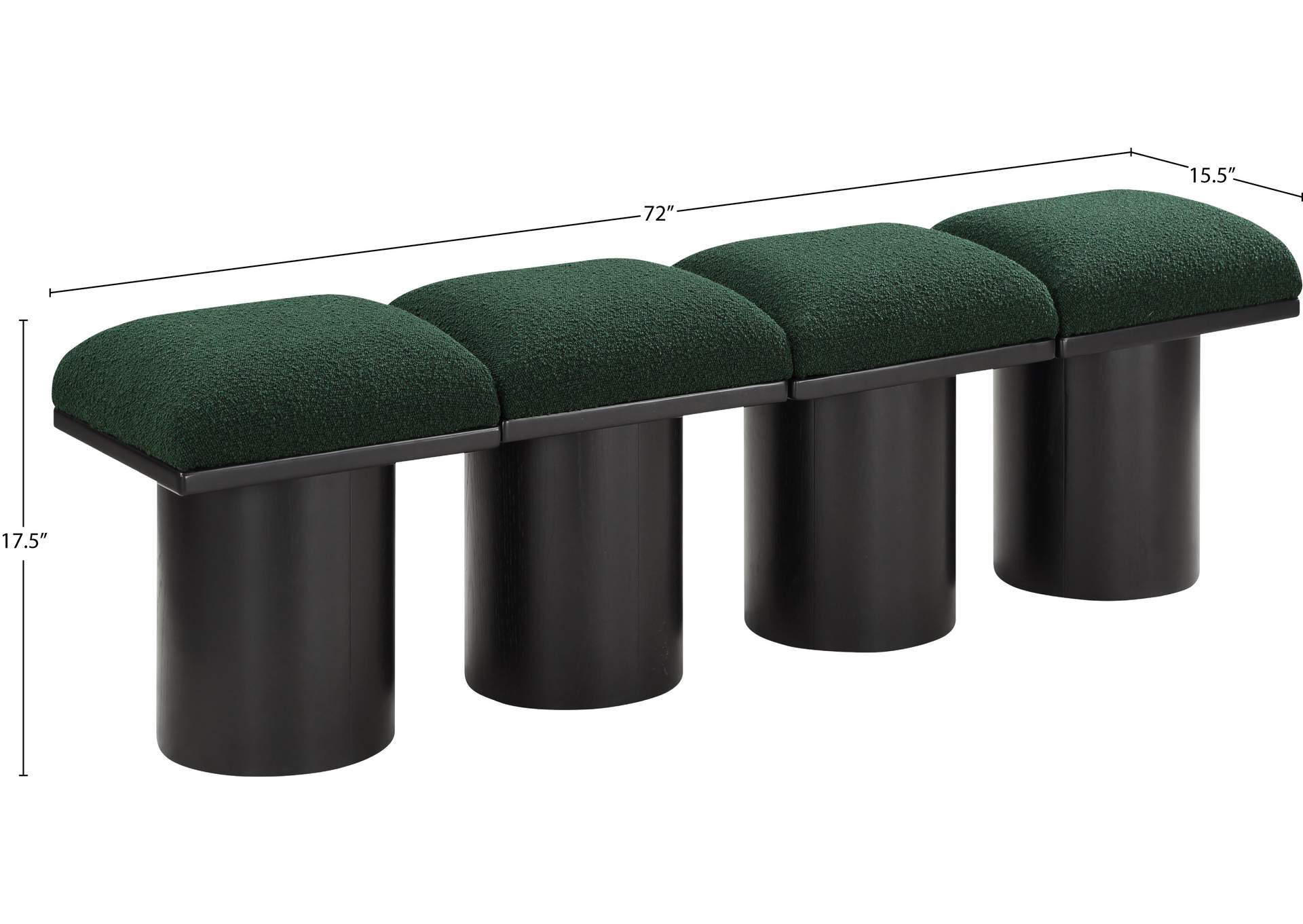 Pavilion Green Boucle Fabric Bench image 8
