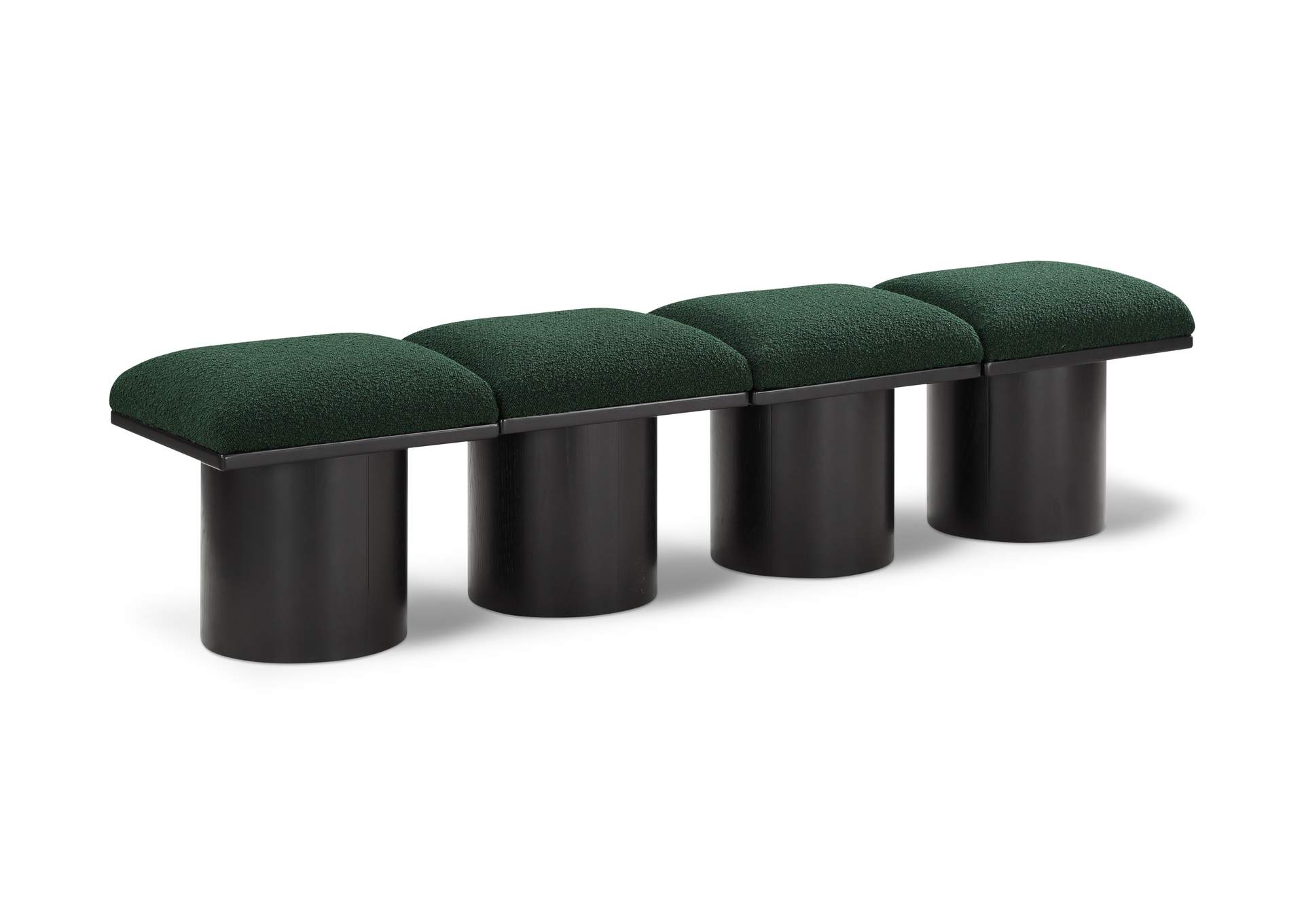 Pavilion Green Boucle Fabric Bench image 1