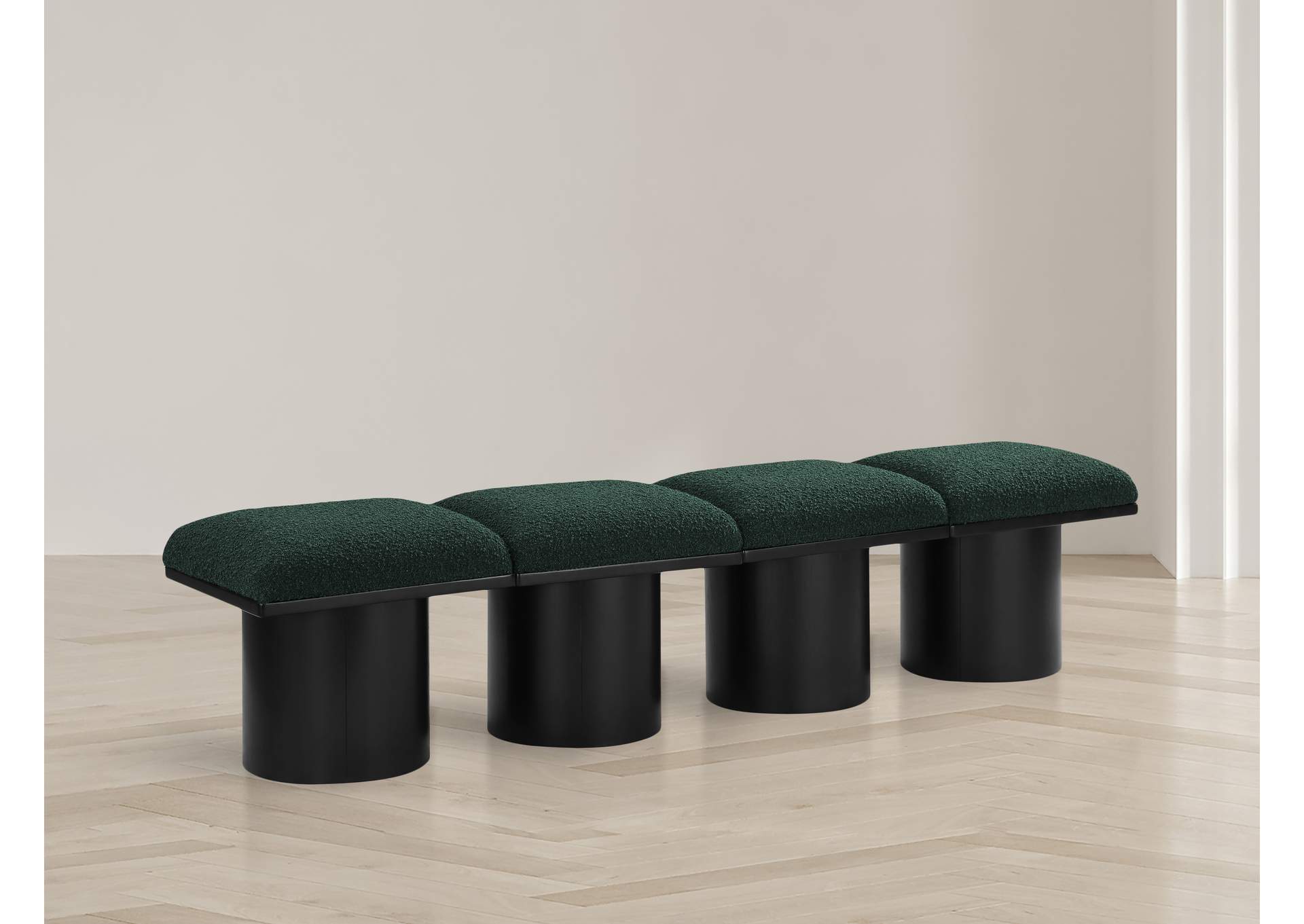 Pavilion Green Boucle Fabric Bench image 3