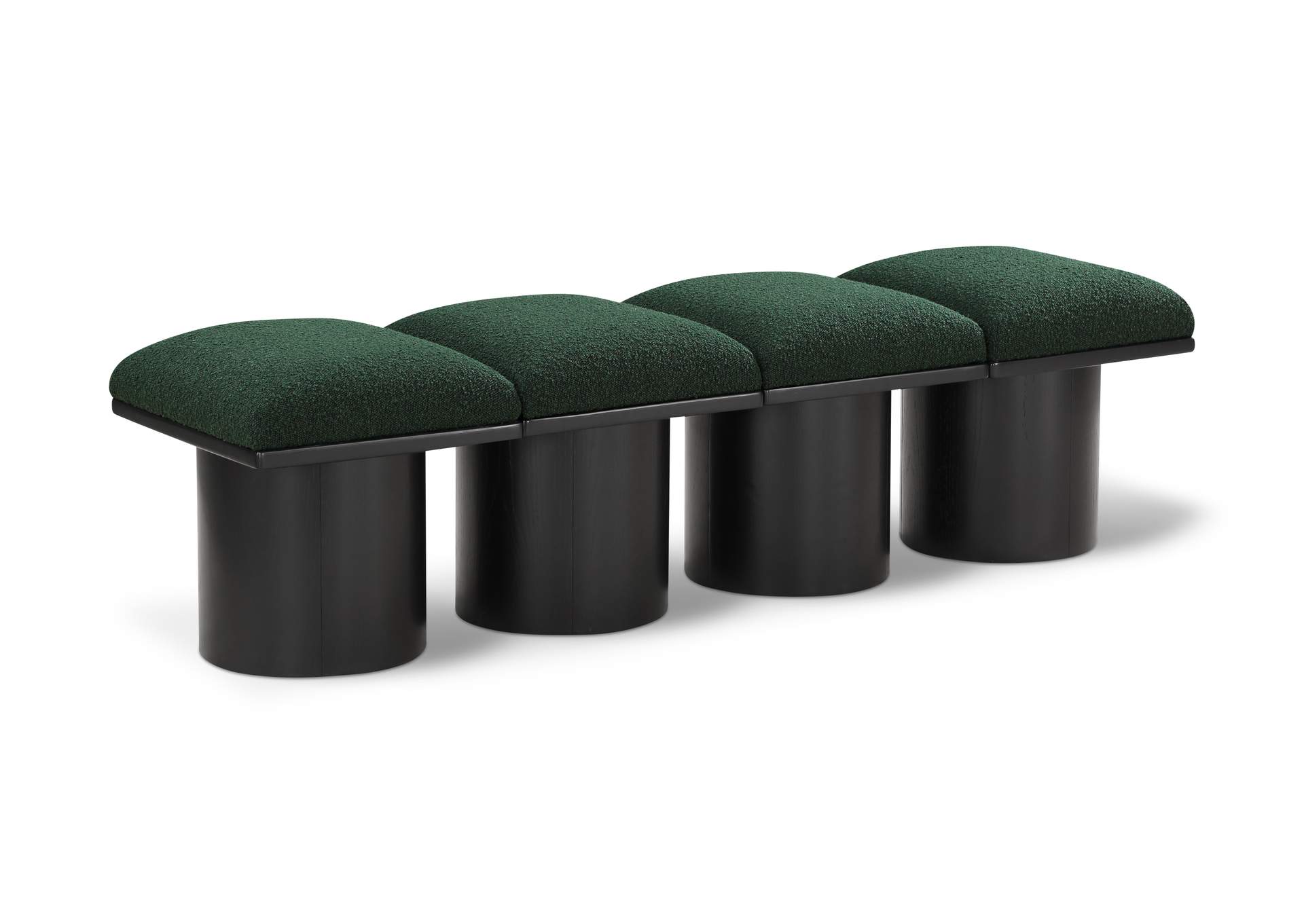 Pavilion Green Boucle Fabric Bench image 1