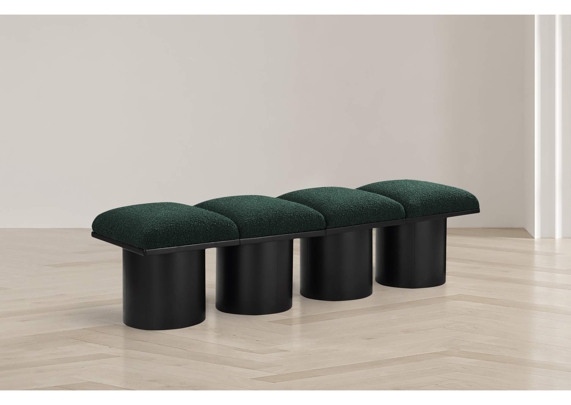 Pavilion Green Boucle Fabric Bench image 3
