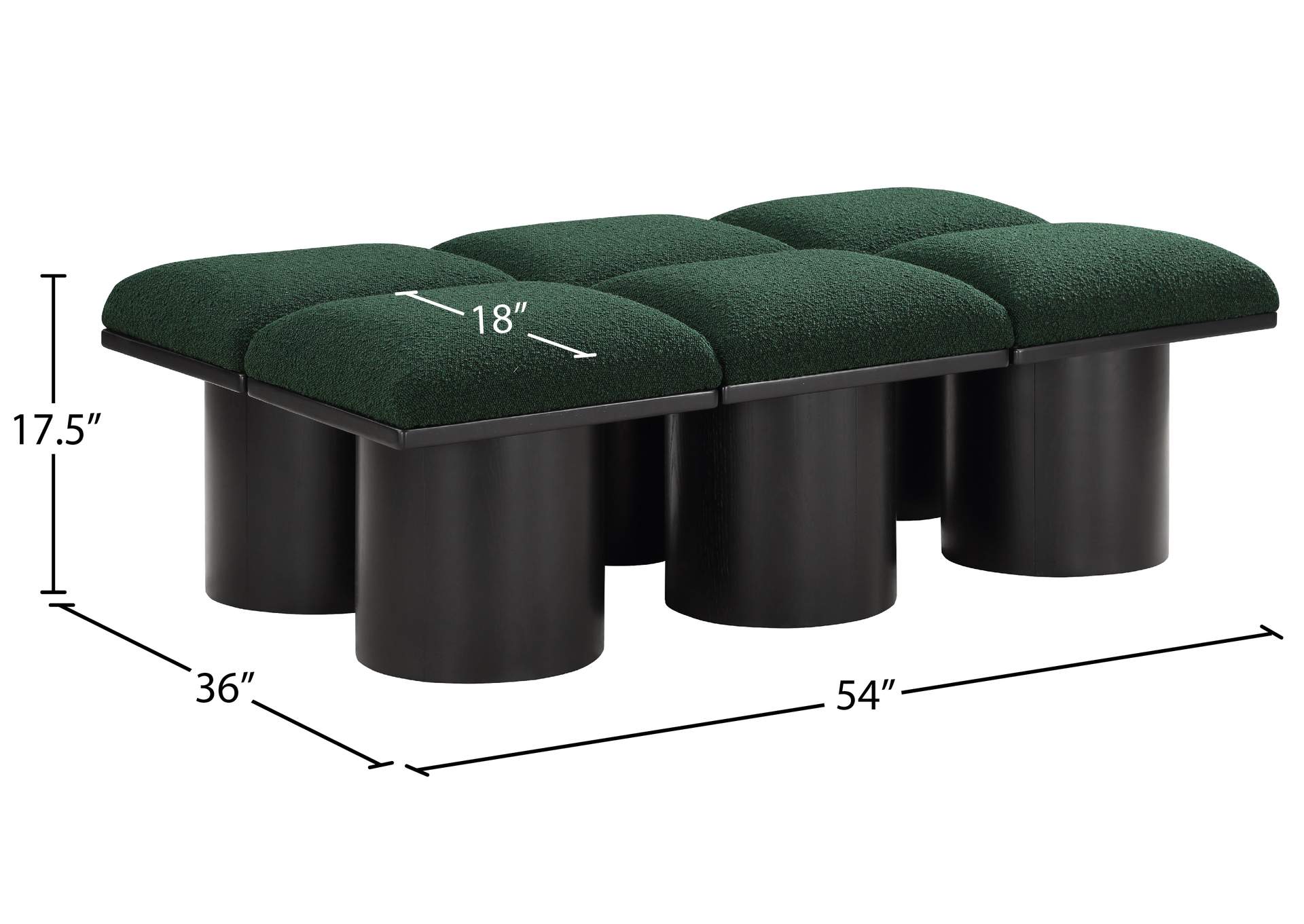 Pavilion Green Boucle Fabric Bench image 7