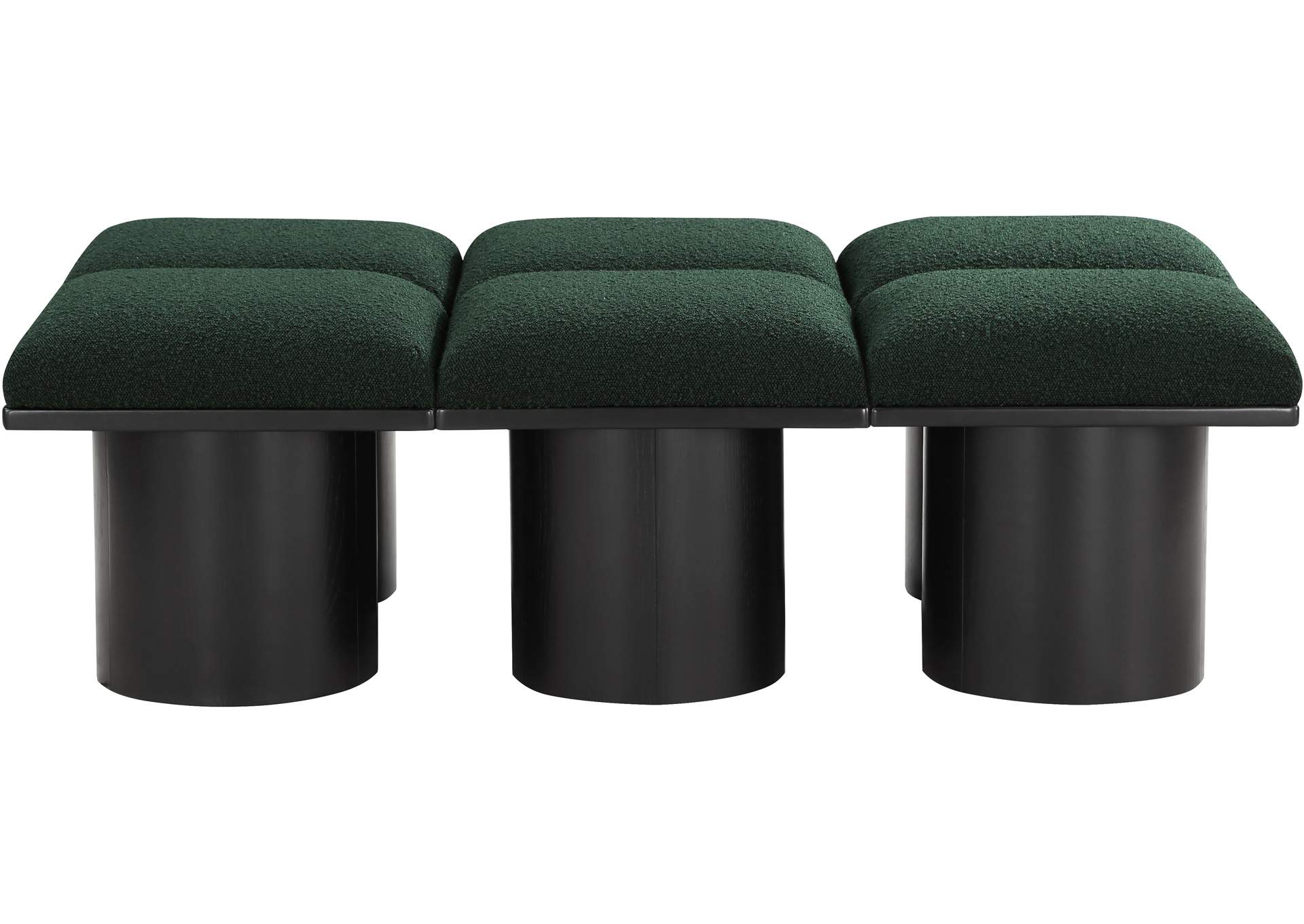 Pavilion Green Boucle Fabric Bench image 4