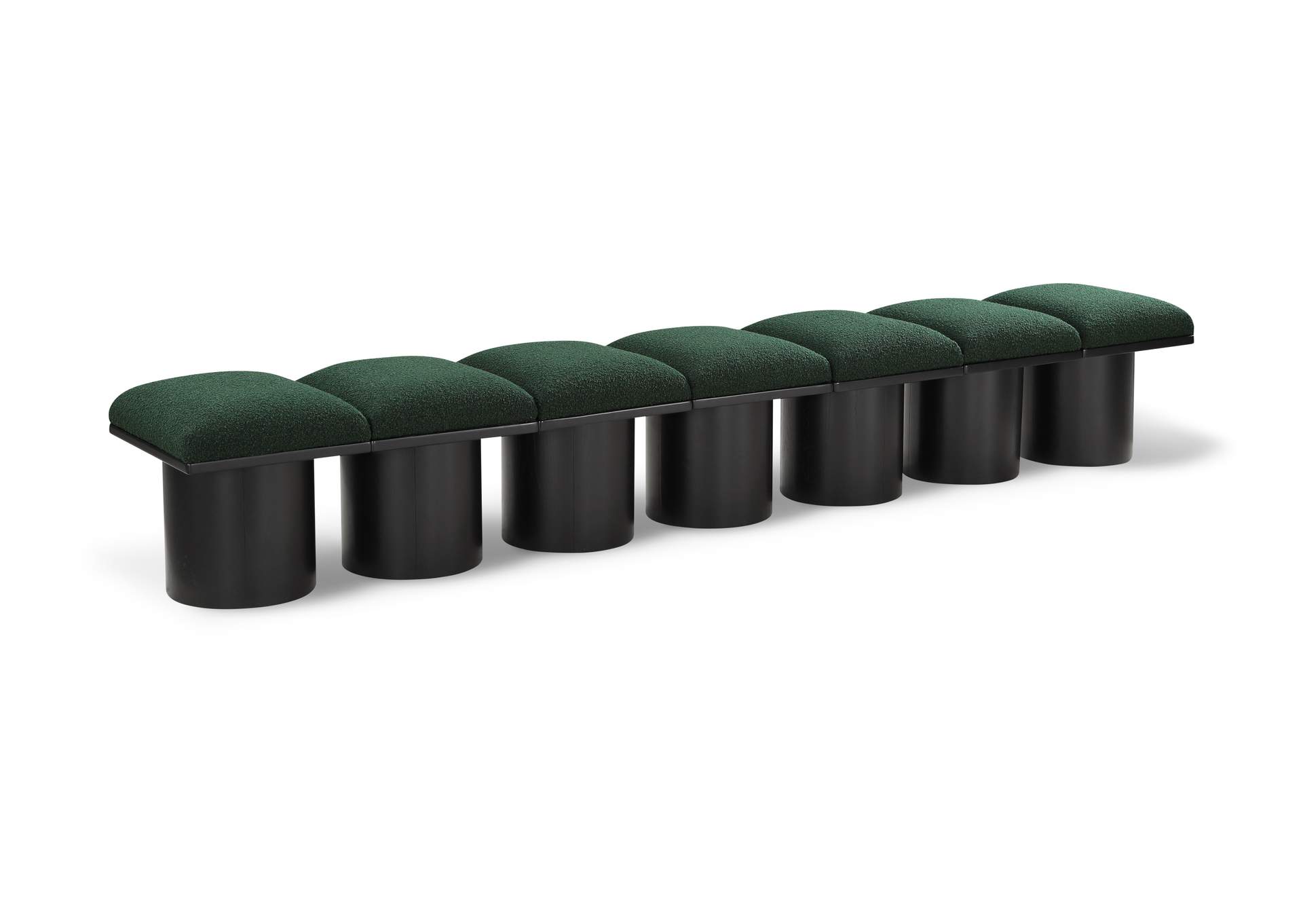 Pavilion Green Boucle Fabric Bench image 1