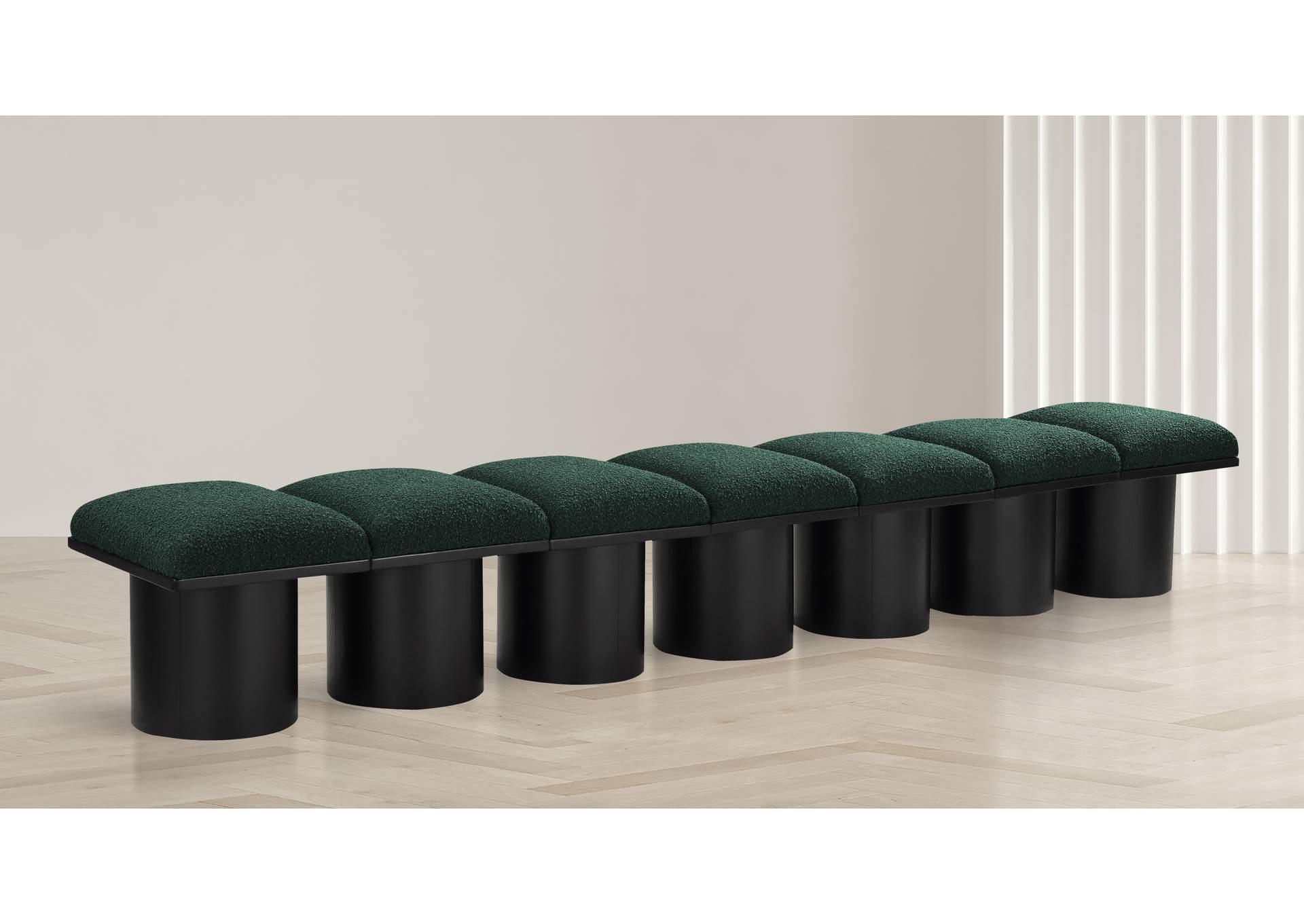 Pavilion Green Boucle Fabric Bench image 3