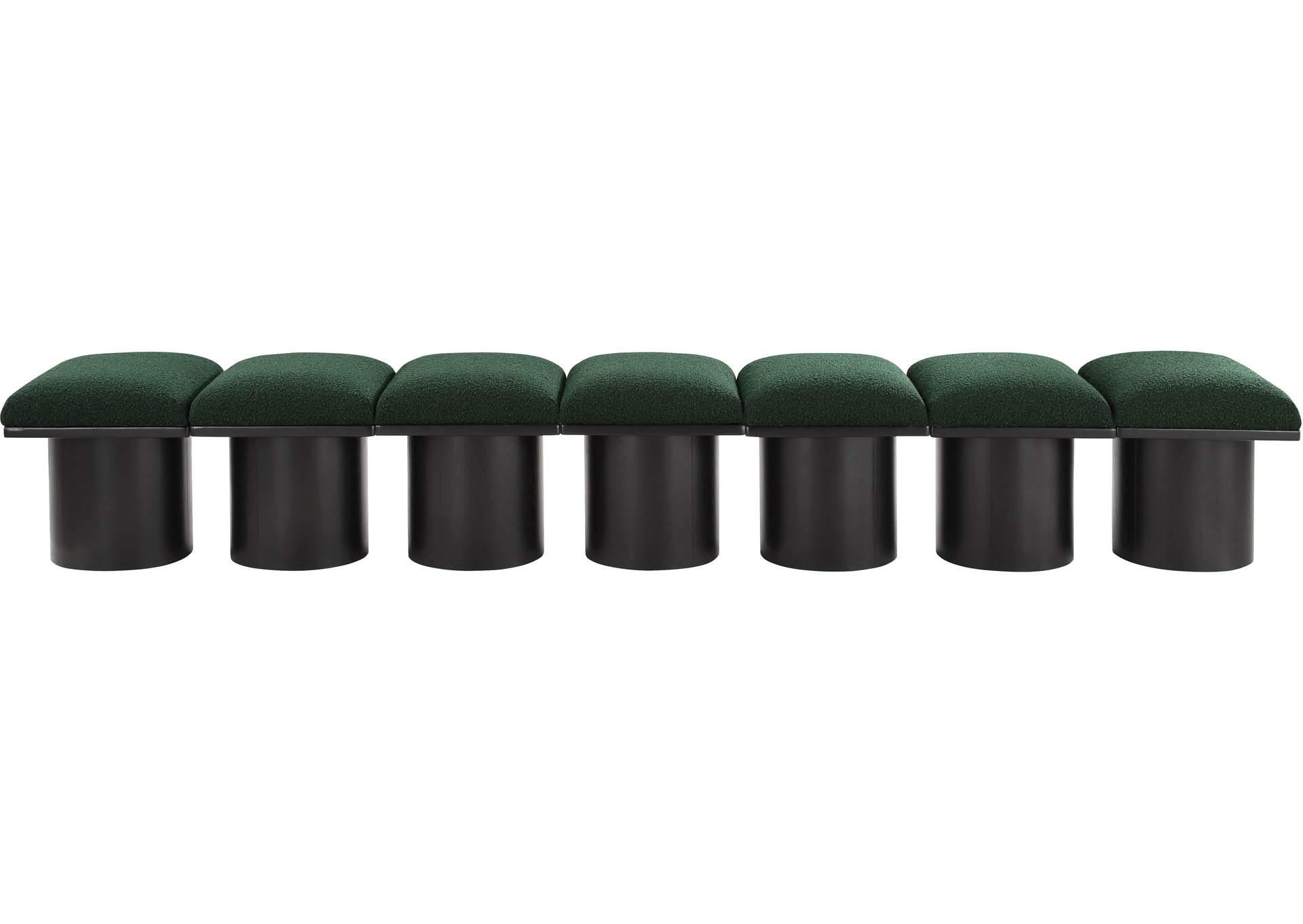 Pavilion Green Boucle Fabric Bench image 4