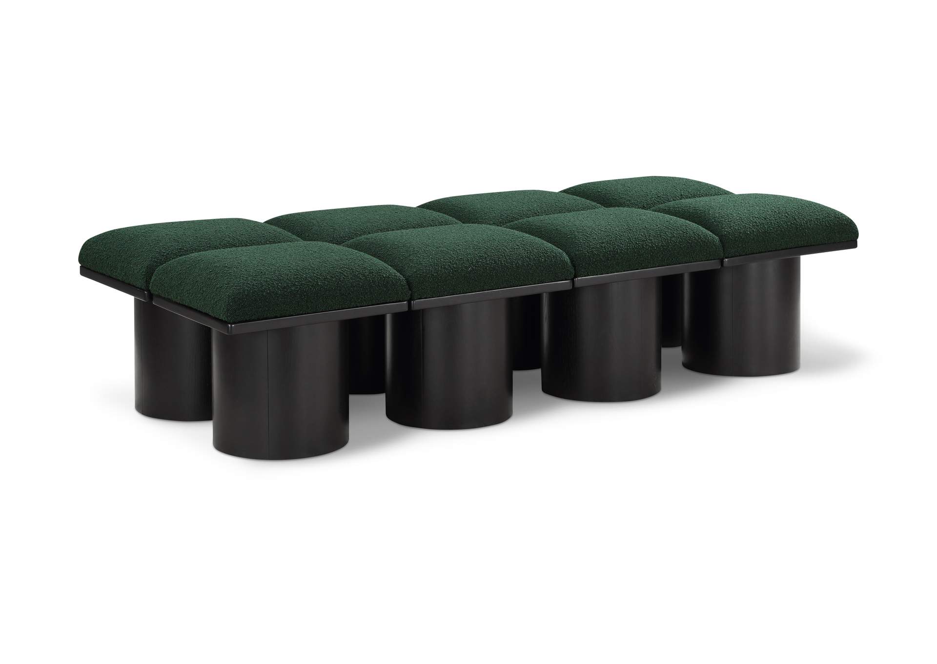 Pavilion Green Boucle Fabric Bench image 1