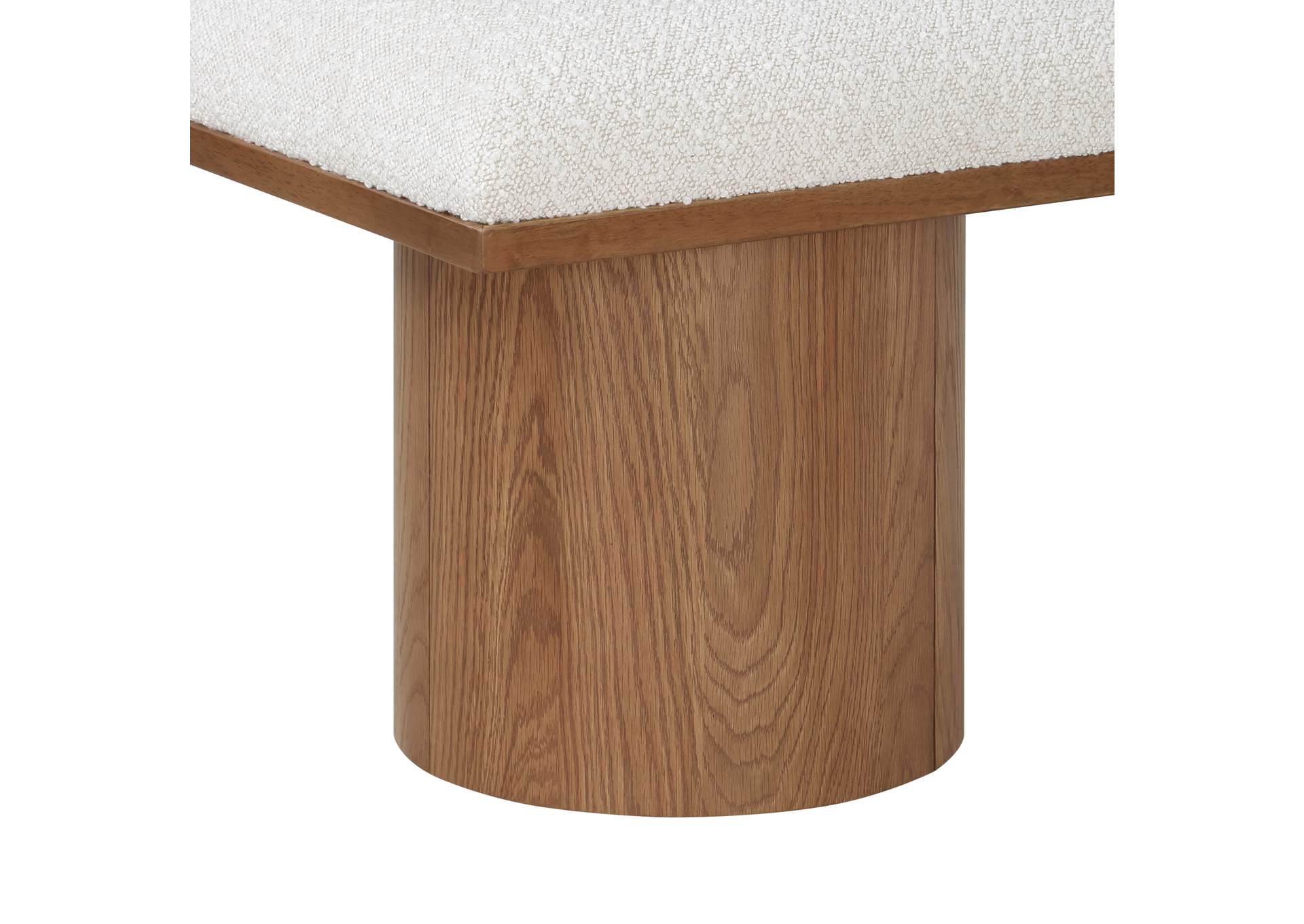 Pavilion Cream Boucle Fabric Bench