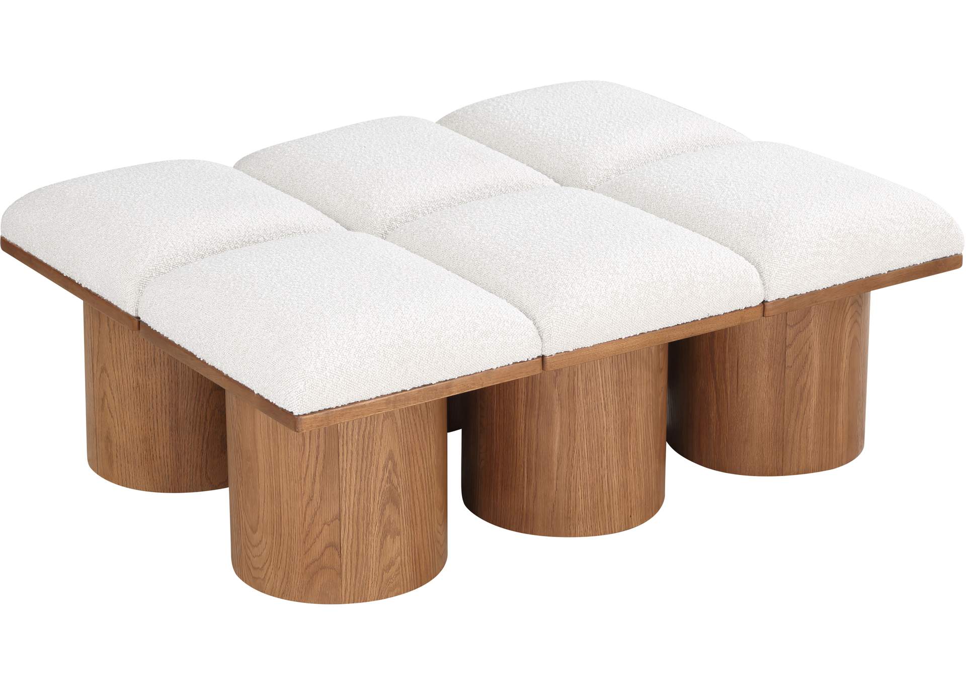Pavilion Cream Boucle Fabric Bench