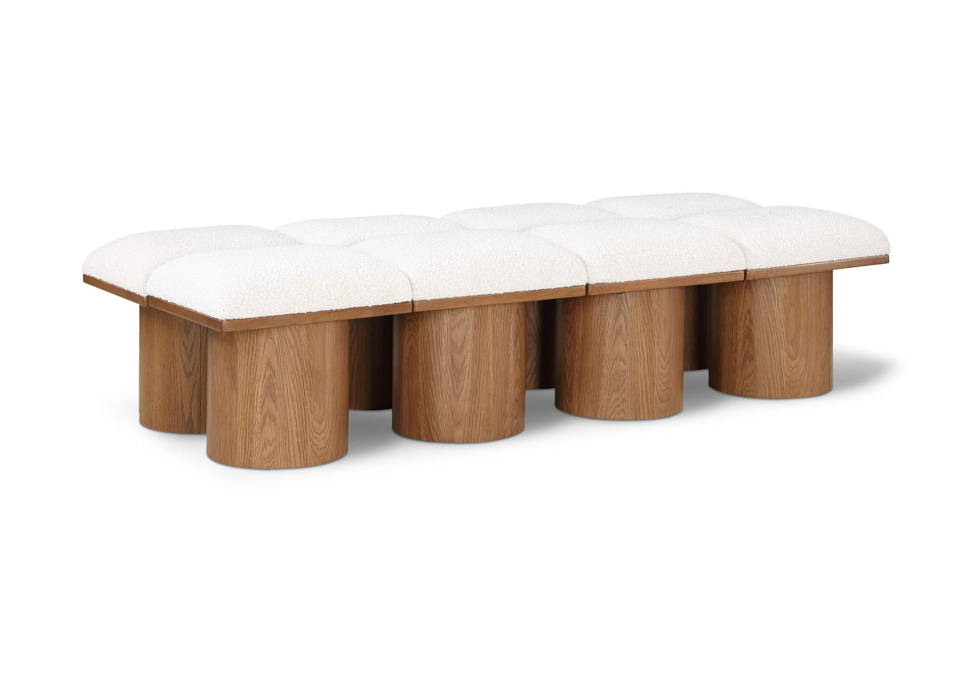 Pavilion Cream Boucle Fabric Bench