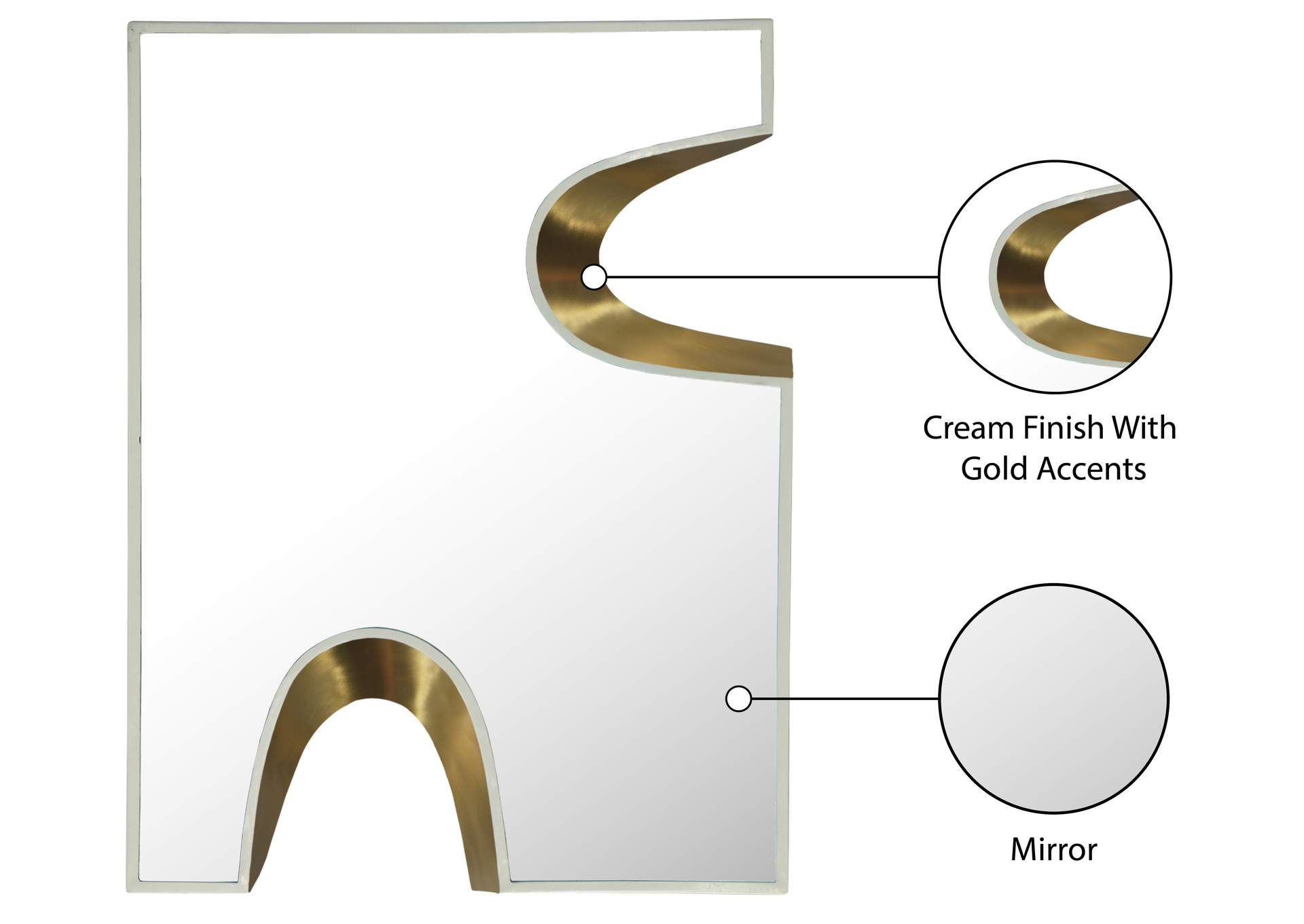 Soleil Cream Mirror