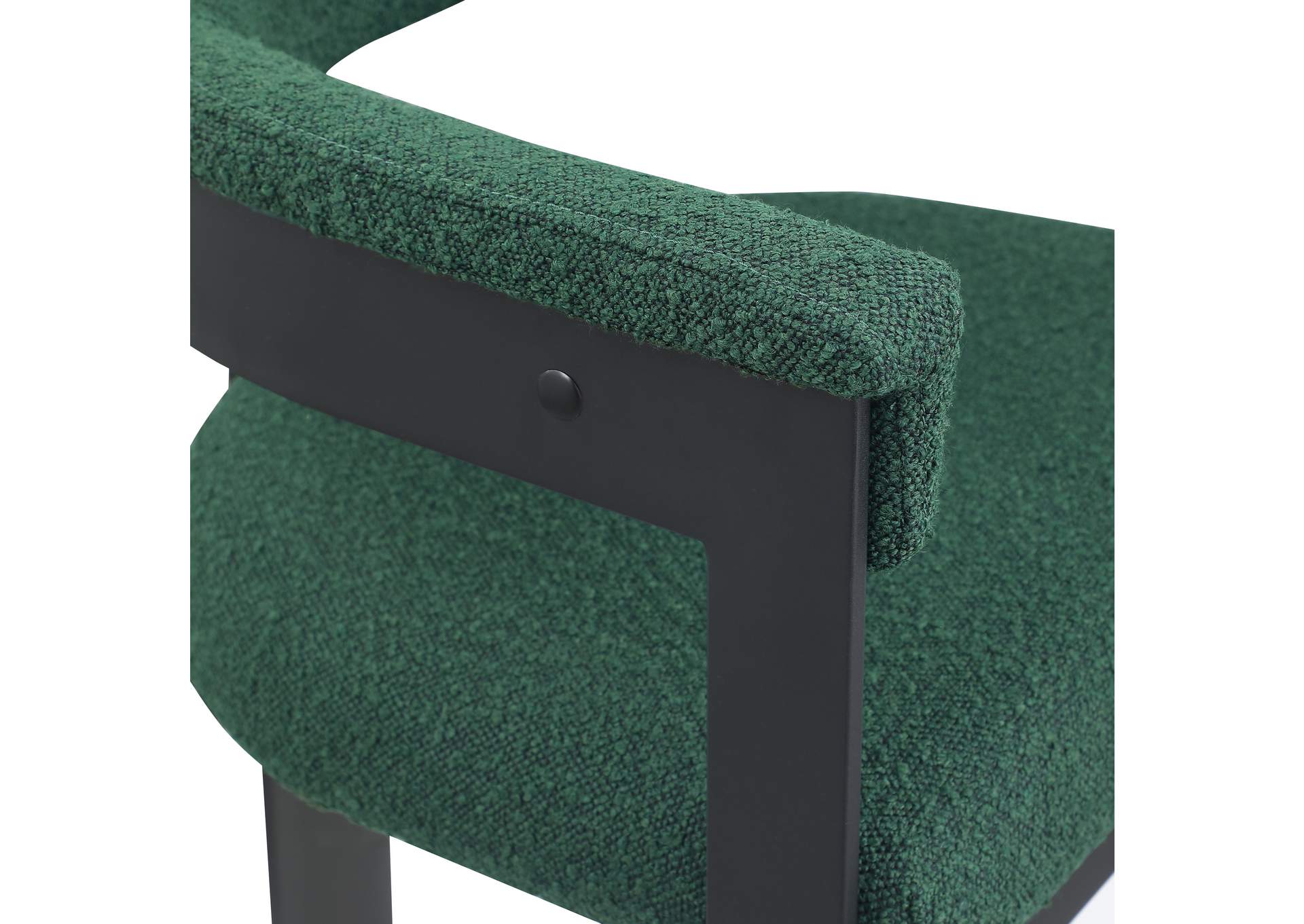 Romeo Green Boucle Fabric Dining Chair