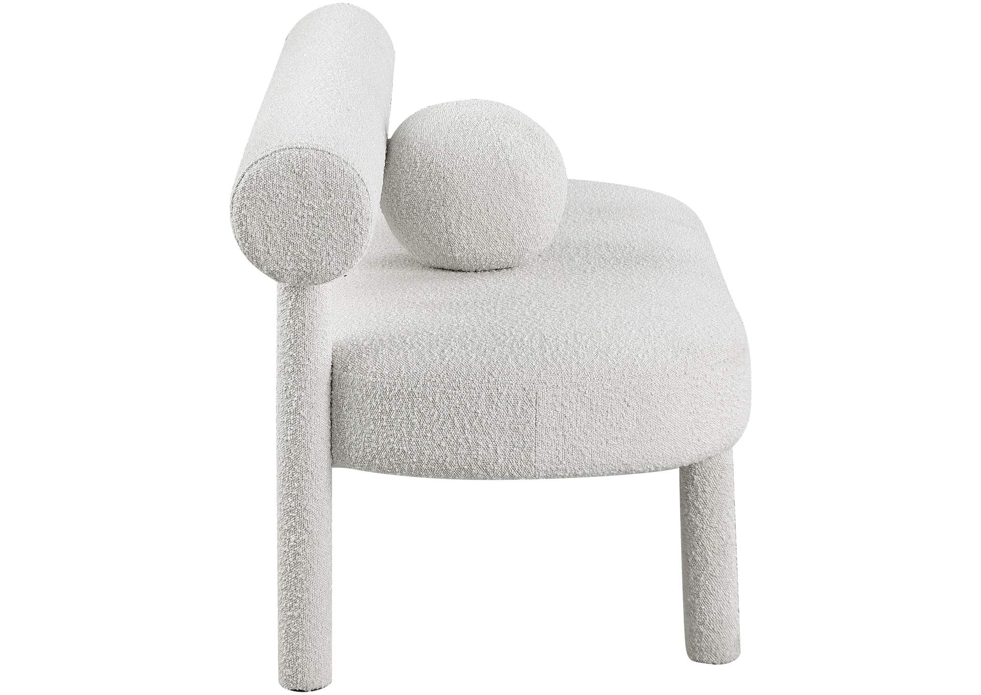 Parlor Cream Boucle Fabric Bench