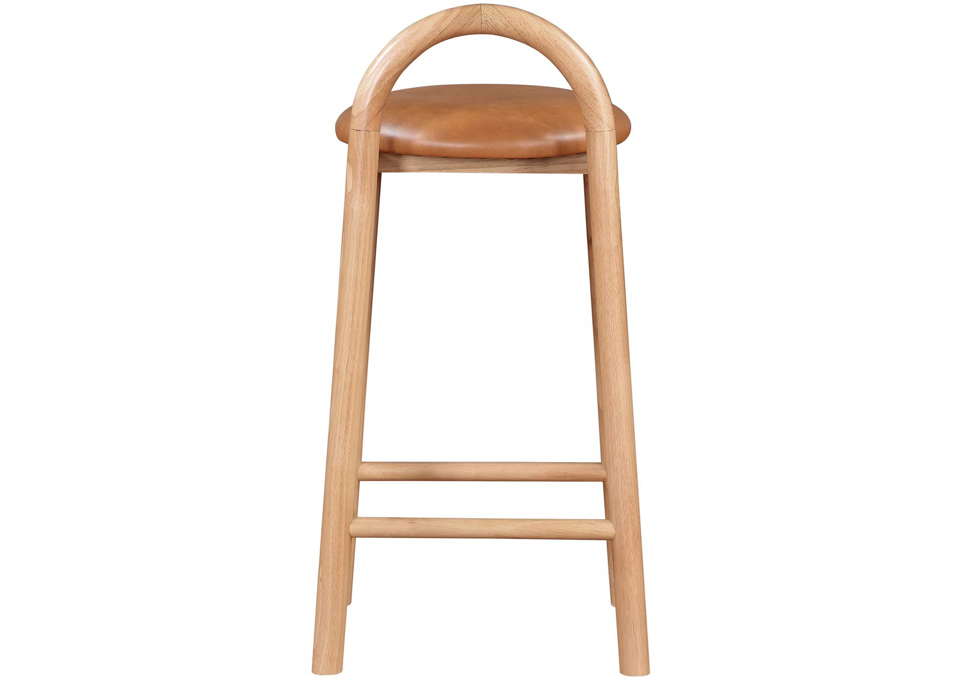 Calvin Cognac Faux Leather Stool
