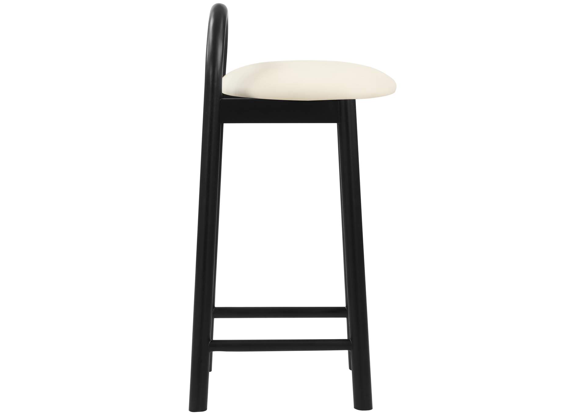 Calvin Cream Faux Leather Stool
