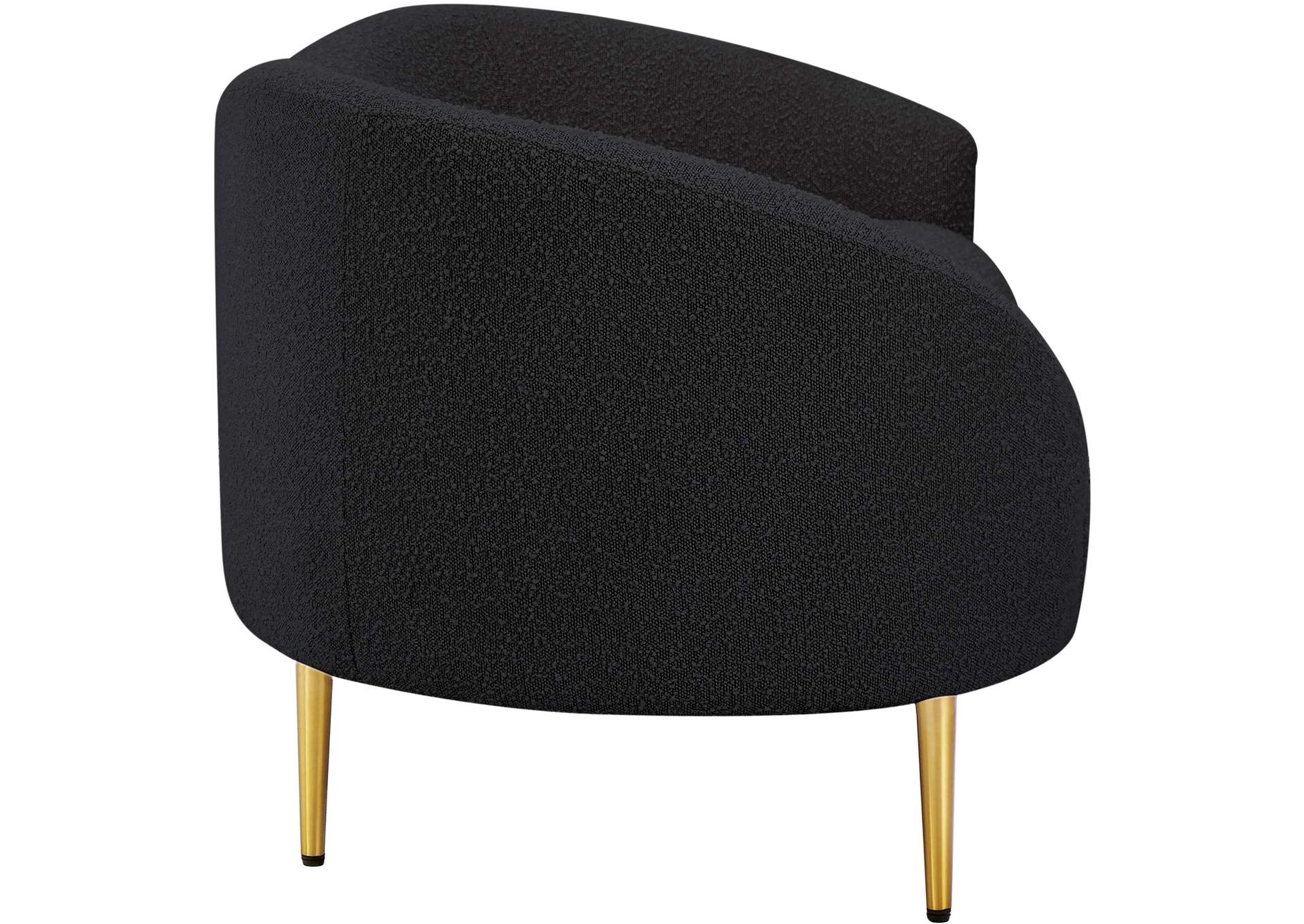 Ritz Black Boucle Fabric Loveseat