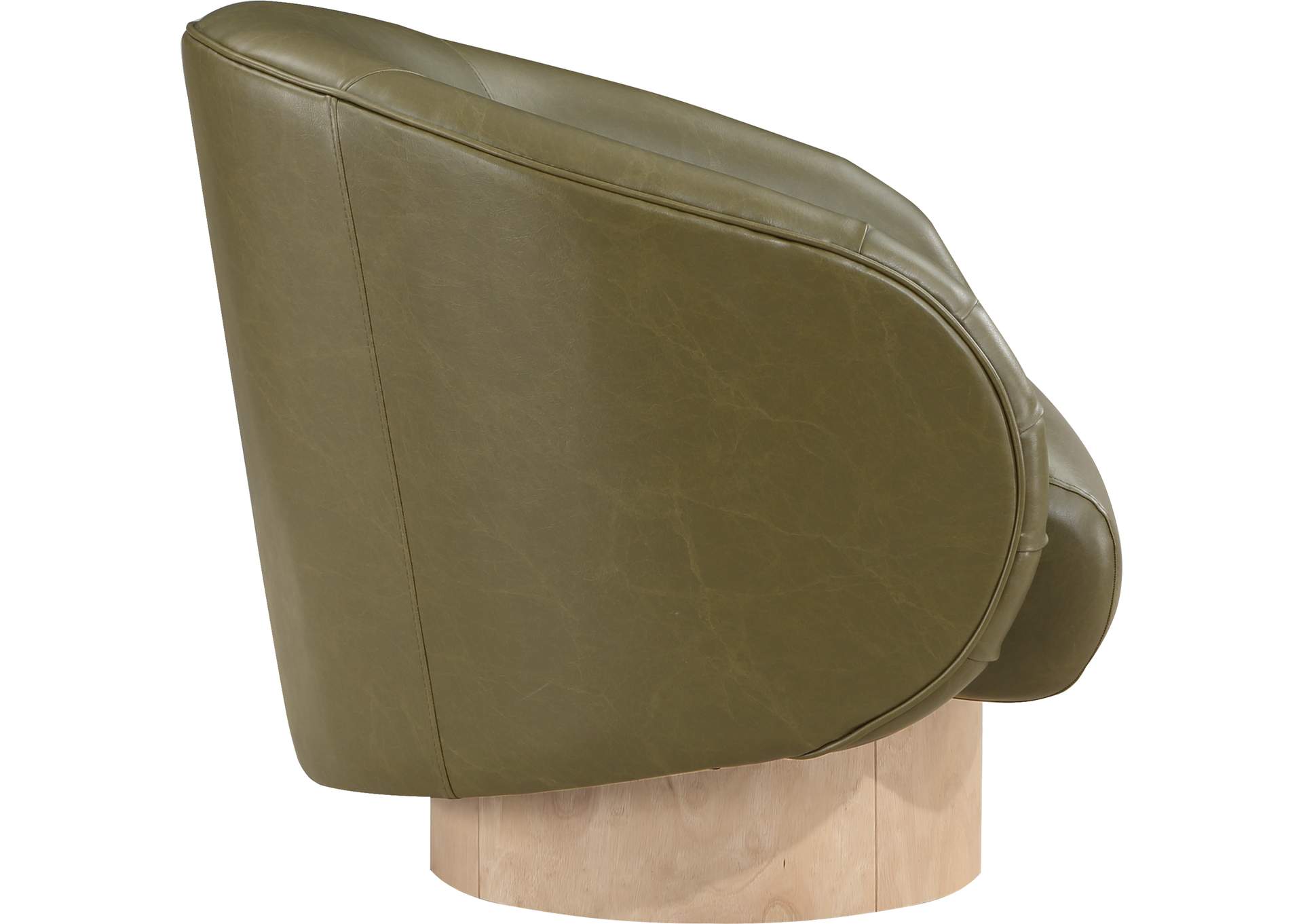 Gibson Olive Vegan Leather Swivel Accent Chair