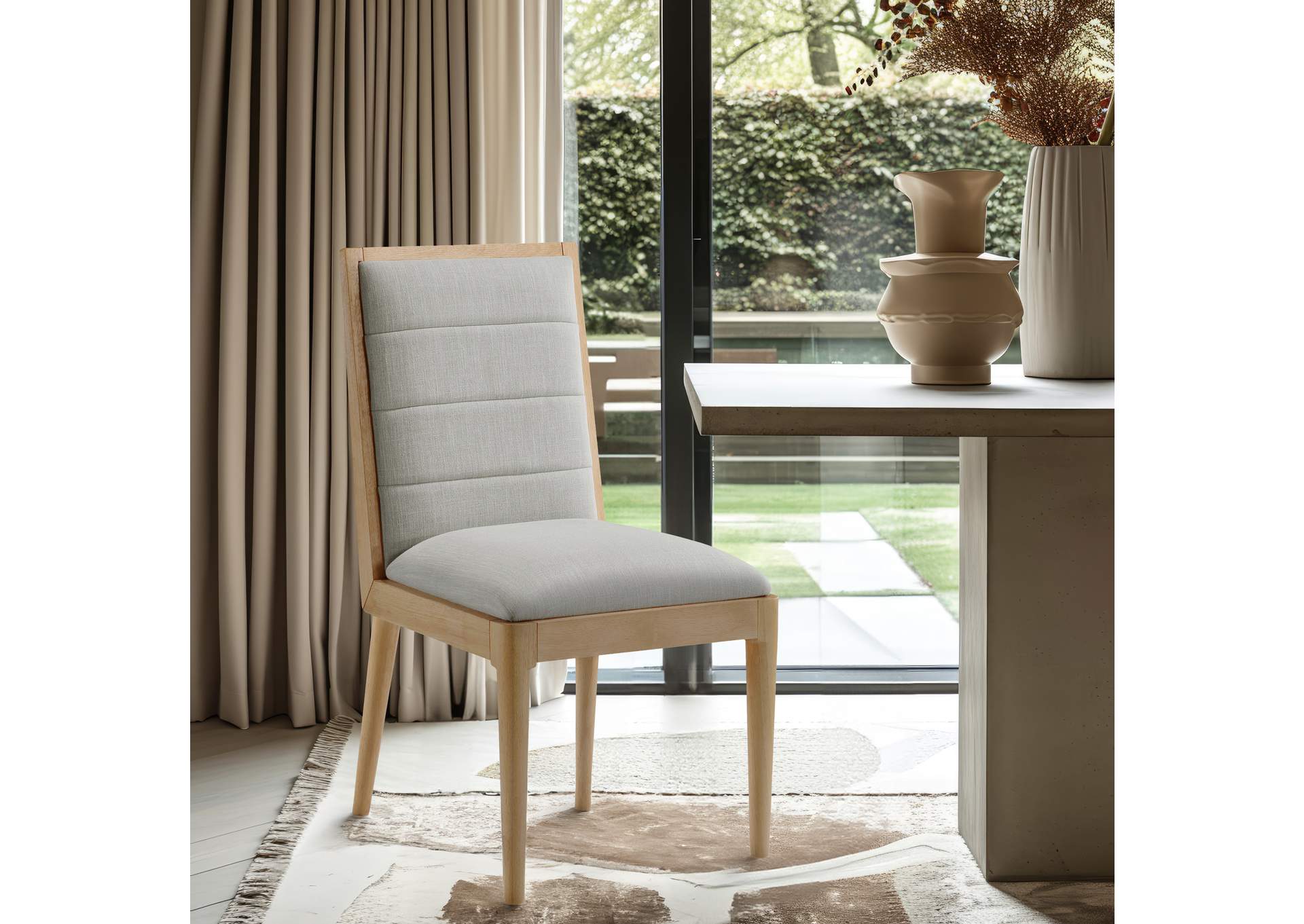 Bristol Grey Linen Textured Fabric Dining Chair