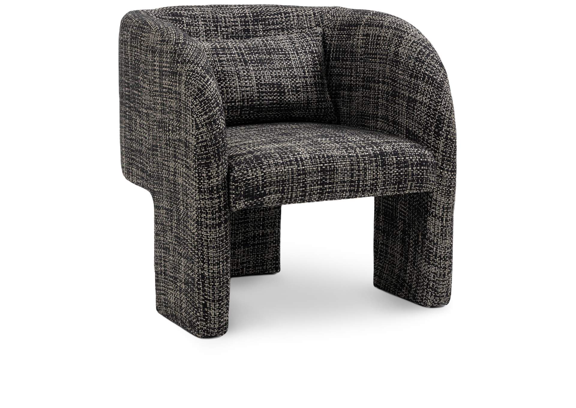 Sawyer Black Weaved Polyester Fabric Accent Chair