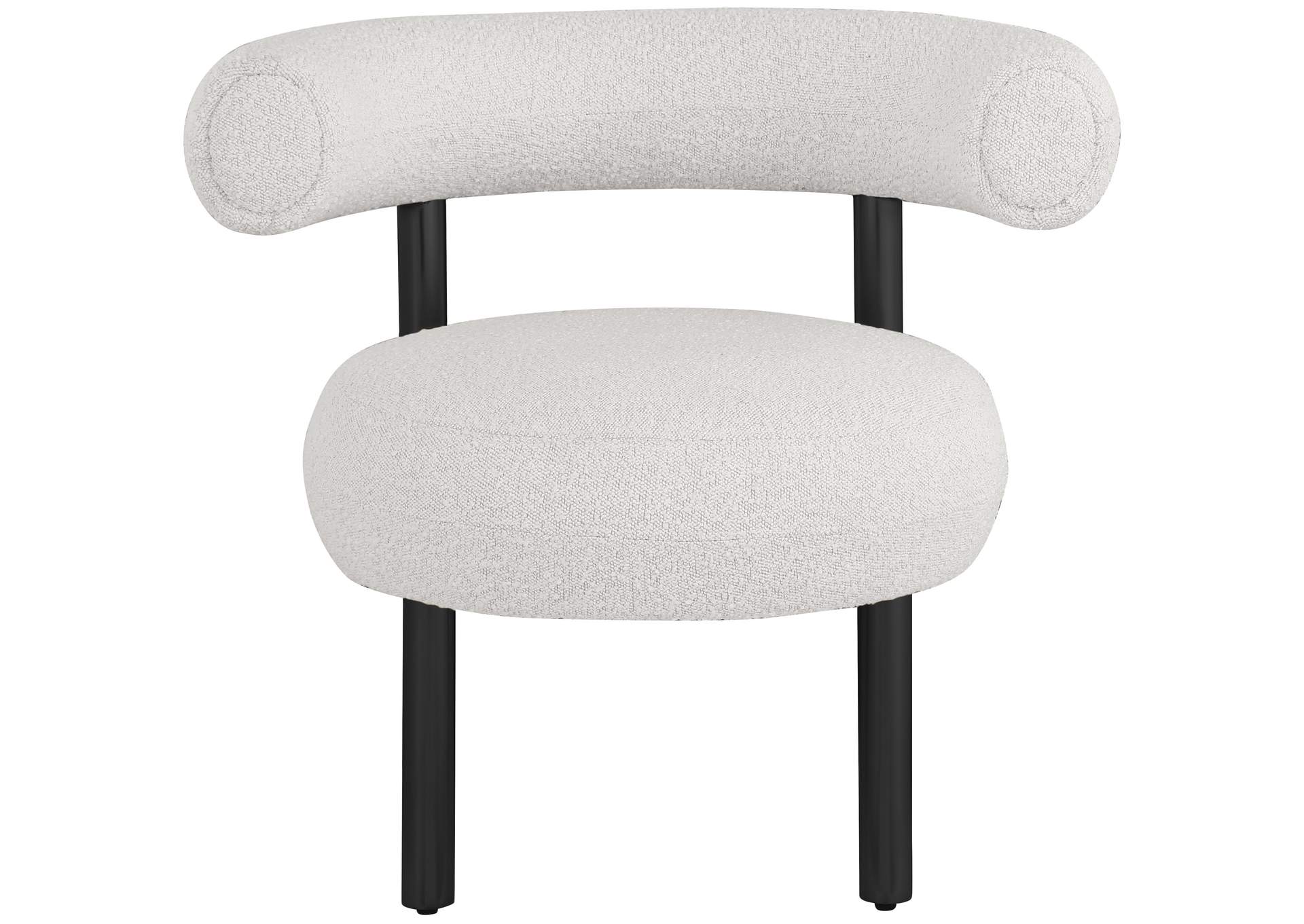 Bordeaux Cream Boucle Fabric Accent Chair