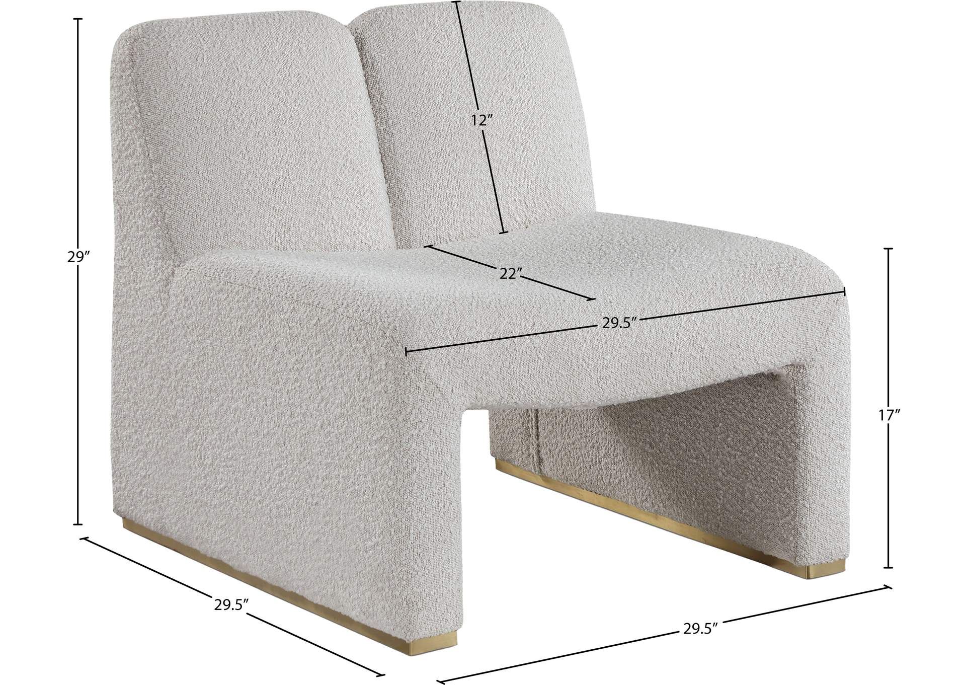 Alta Cream Boucle Fabric Accent Chair