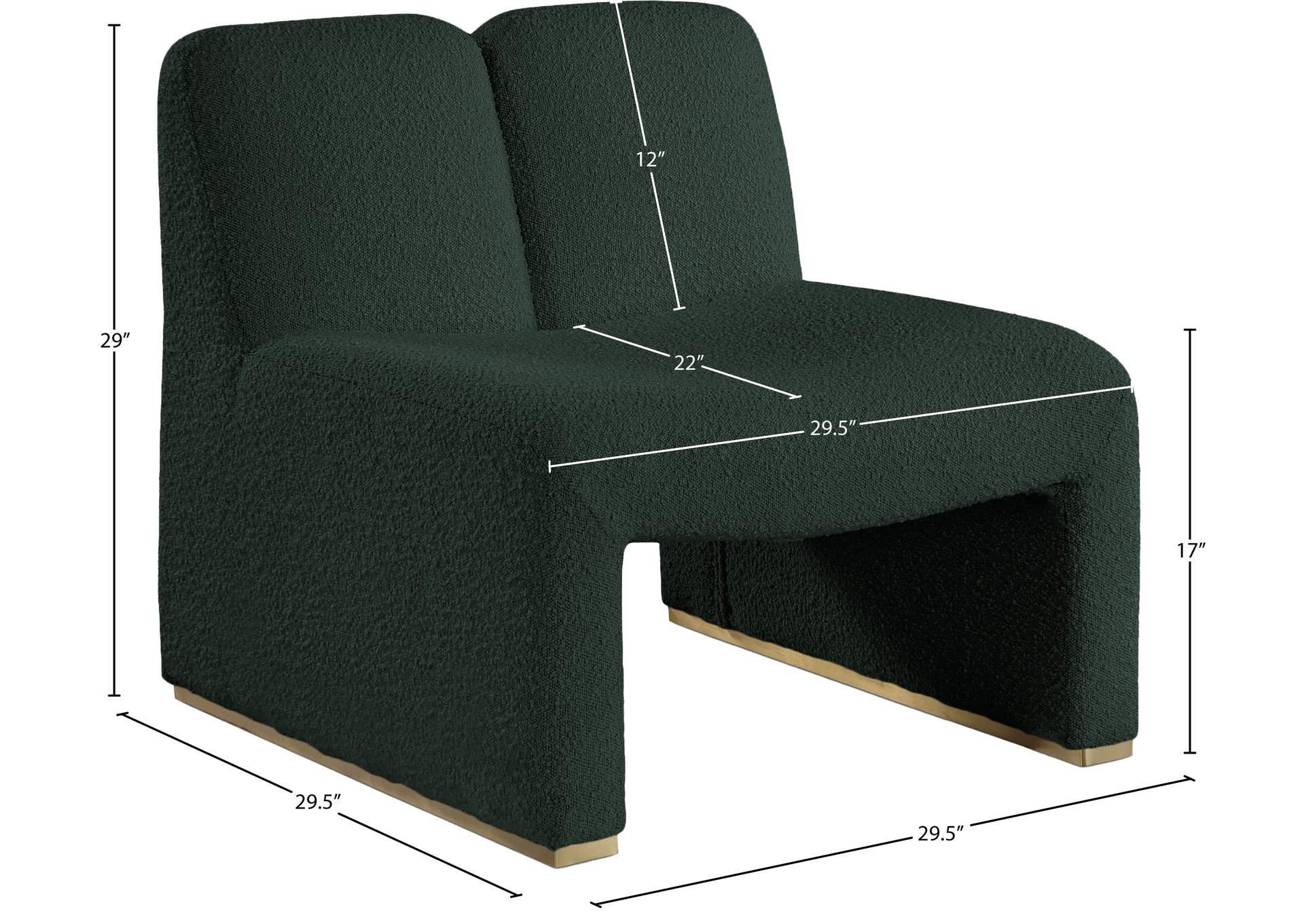 Alta Green Boucle Fabric Accent Chair