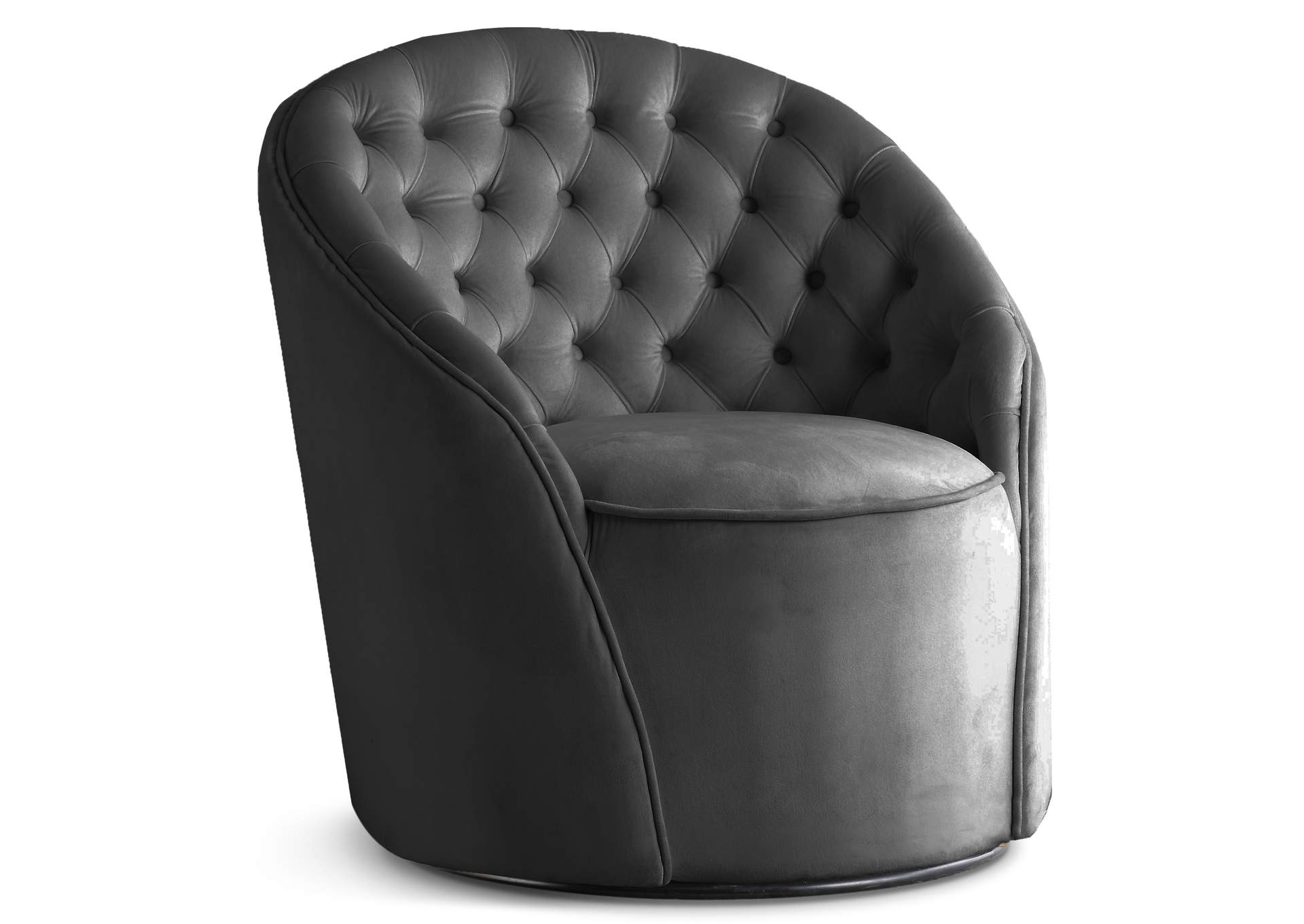 Alessio Grey Velvet Accent Chair