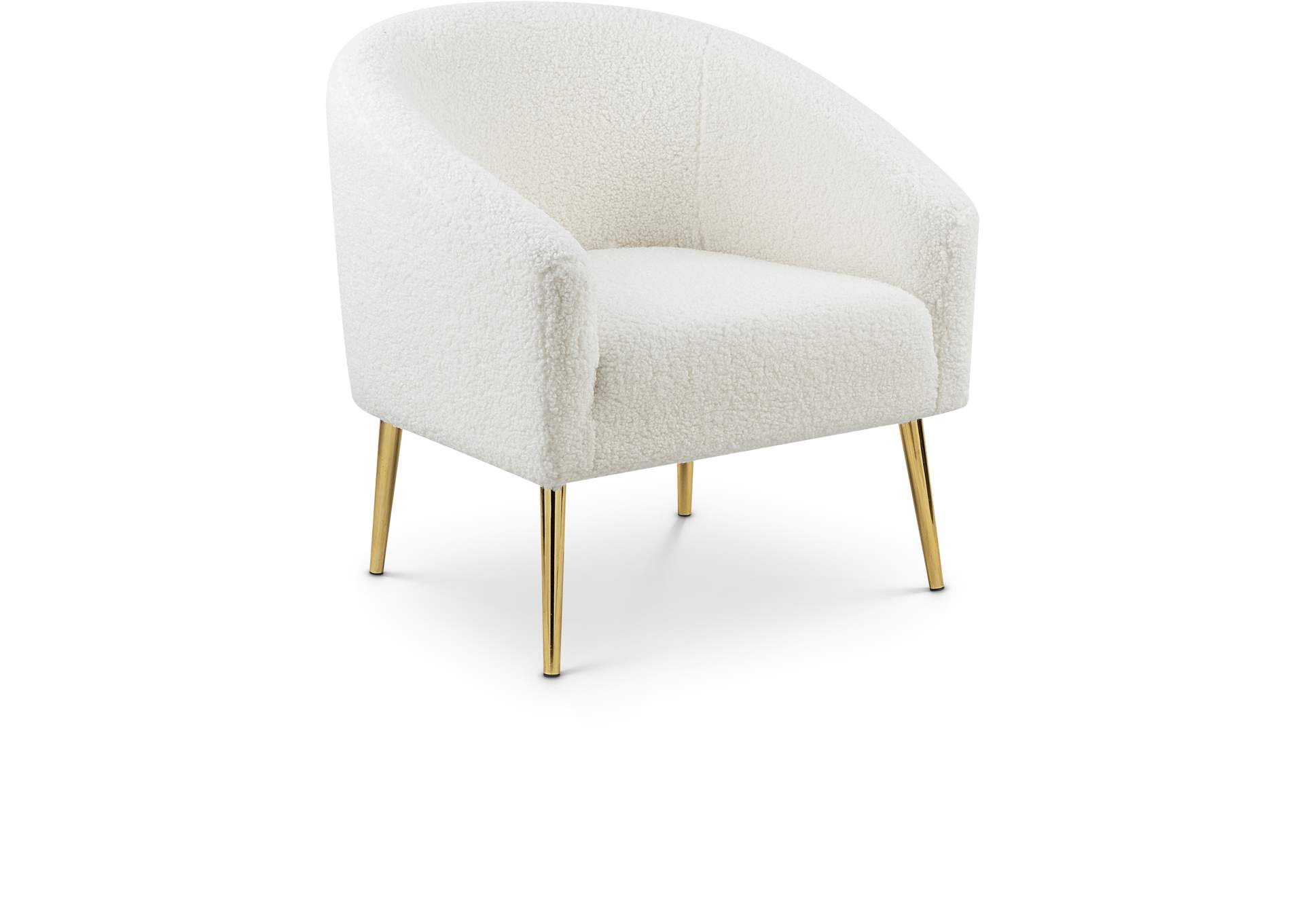Barlow White Faux Sheepskin Fur Accent Chair