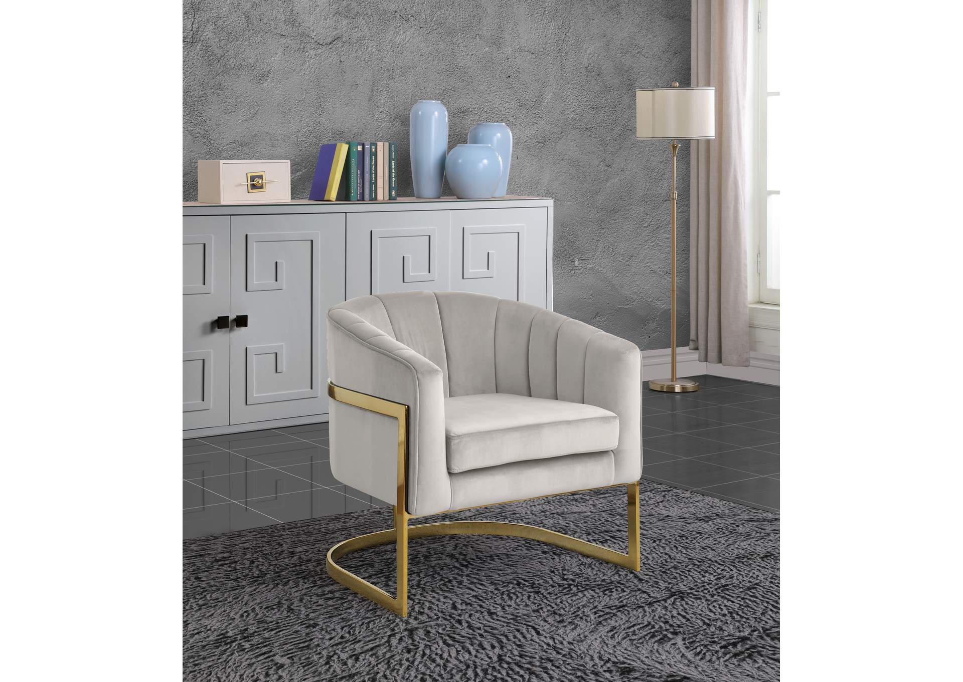 Carter Cream Velvet Accent Chair
