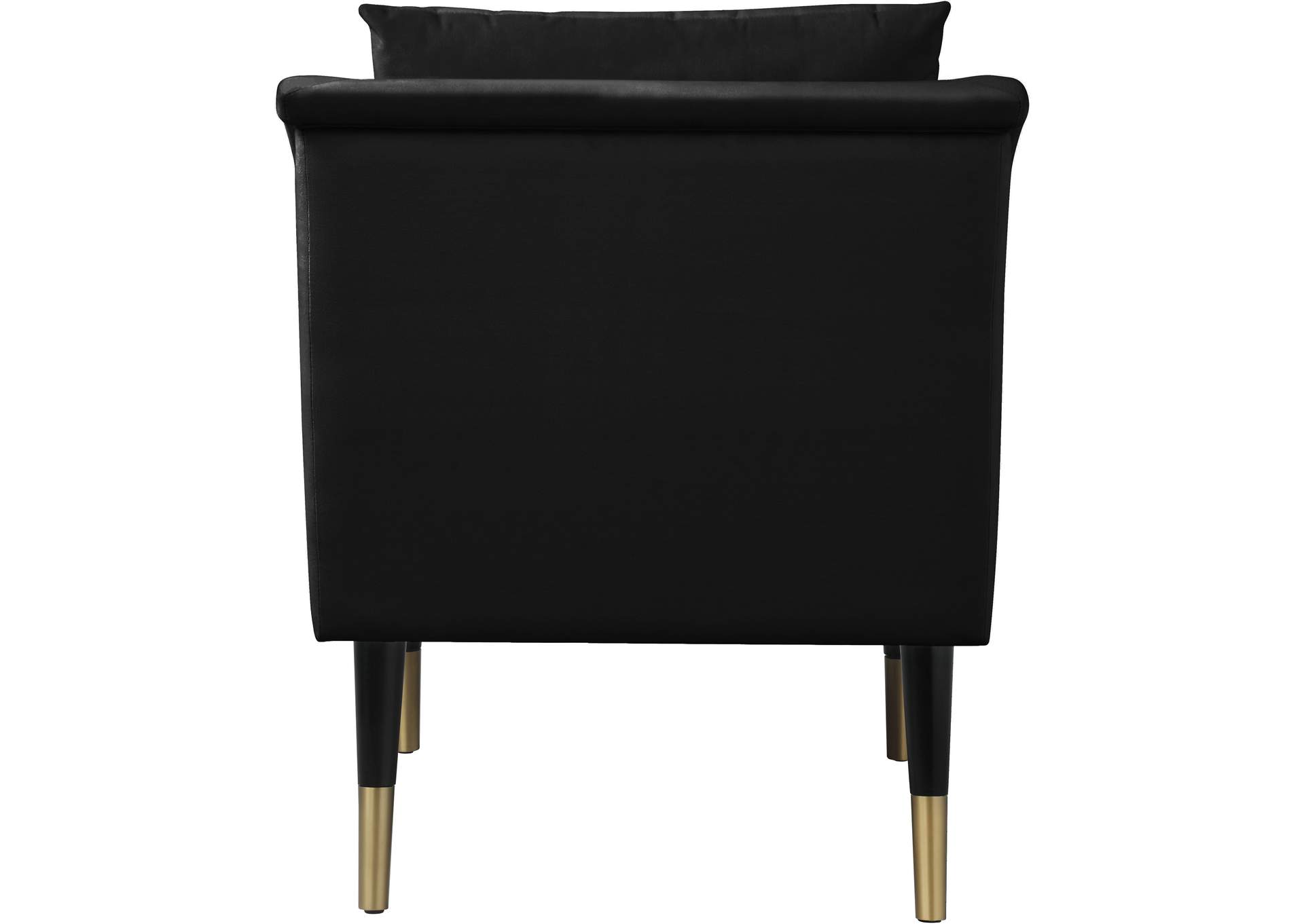 Elegante Black Velvet Accent Chair
