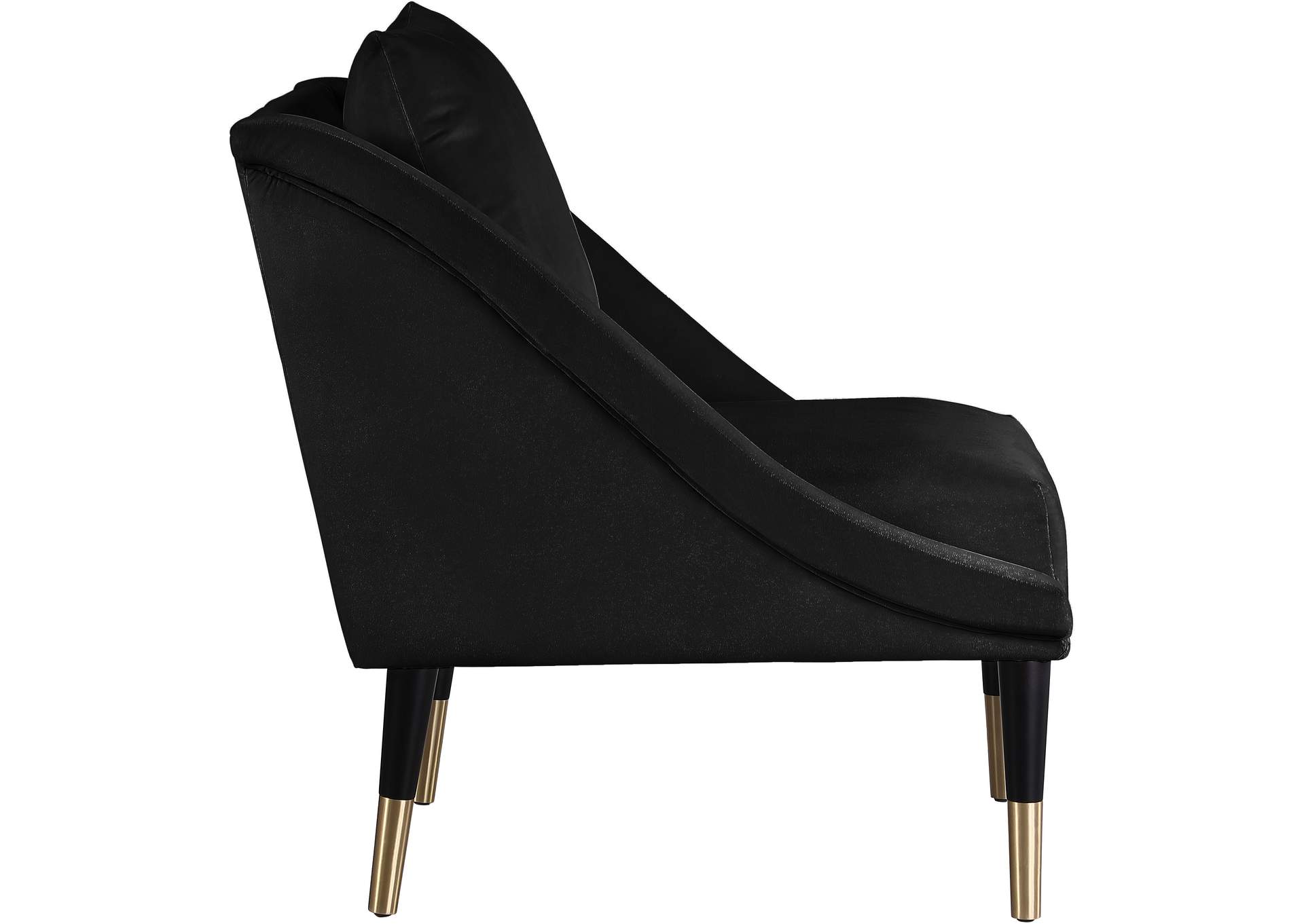 Elegante Black Velvet Accent Chair