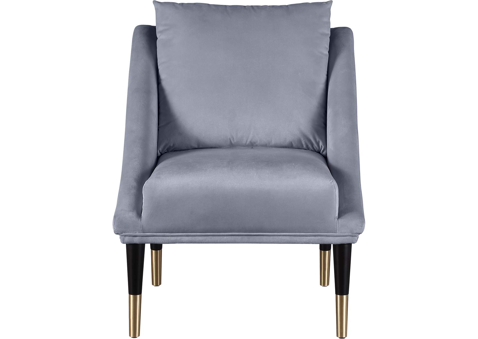 Elegante Grey Velvet Accent Chair