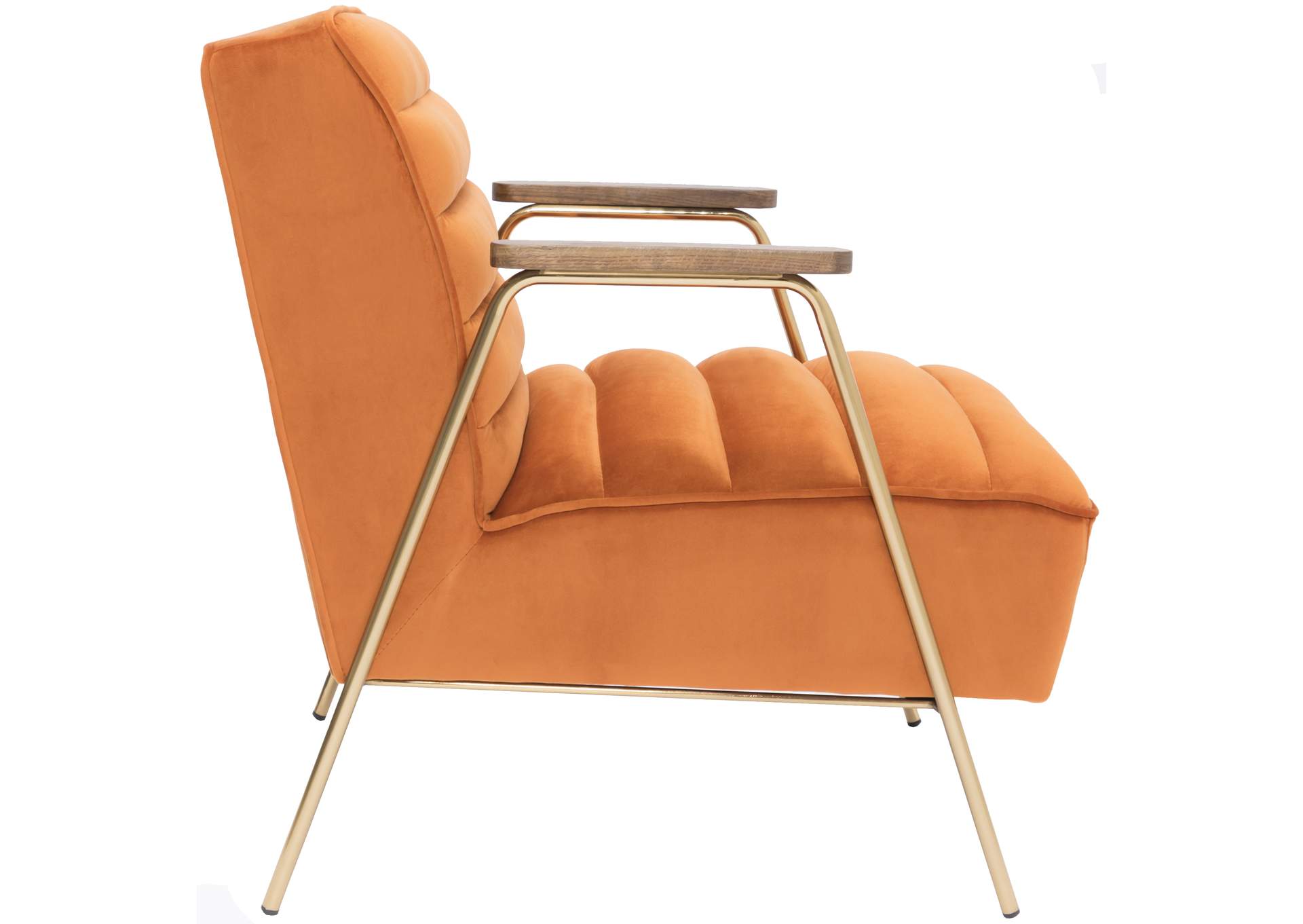 Woodford Orange Velvet Accent Chair