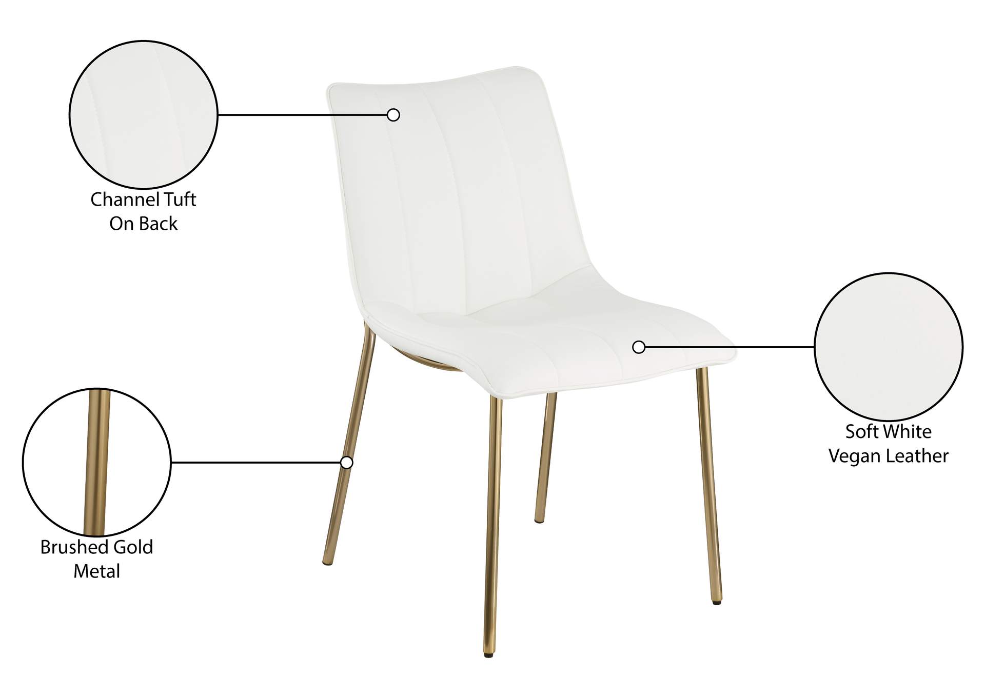 Isla White Vegan Leather Dining Chair