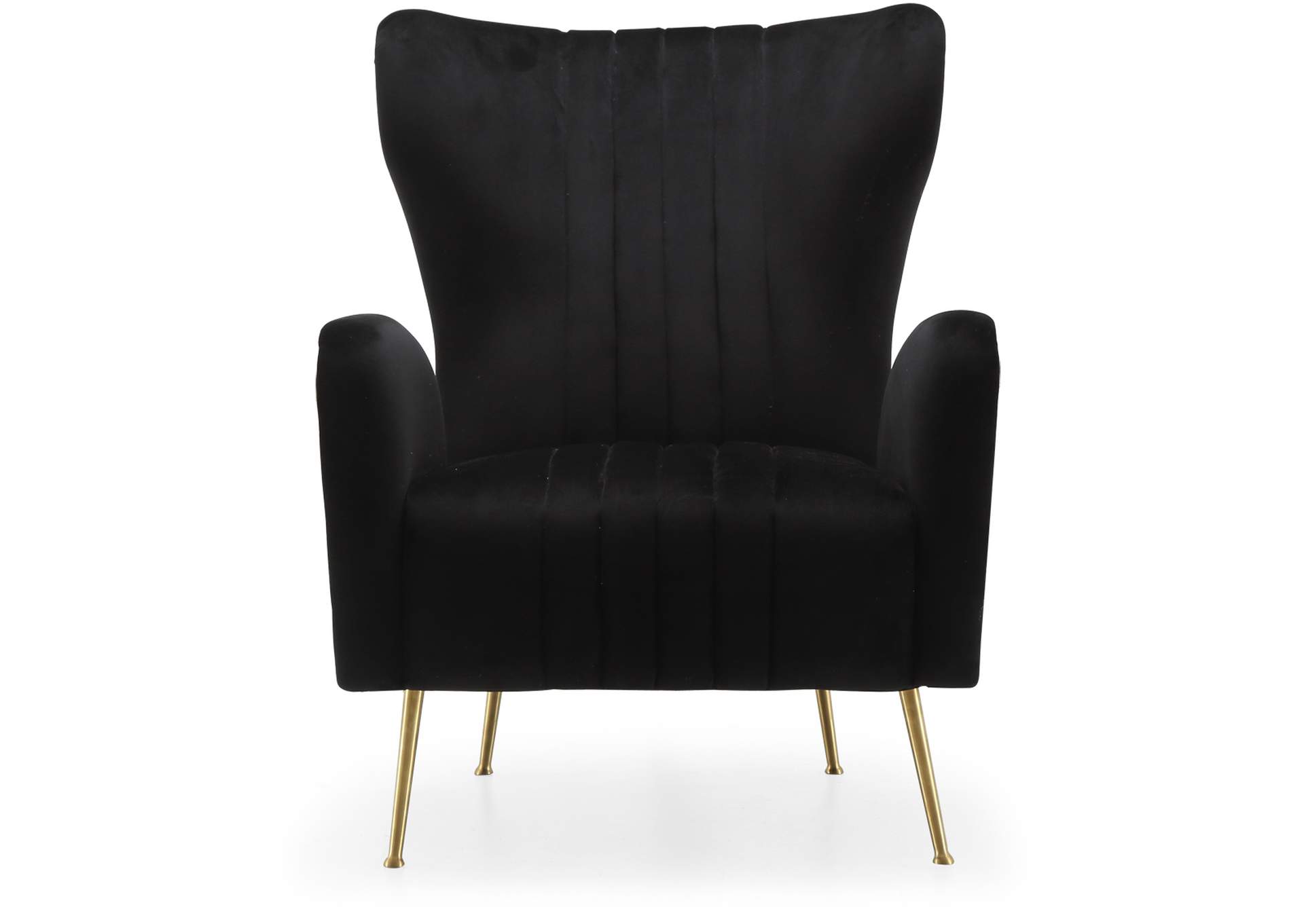 Opera Black Velvet Accent Chair