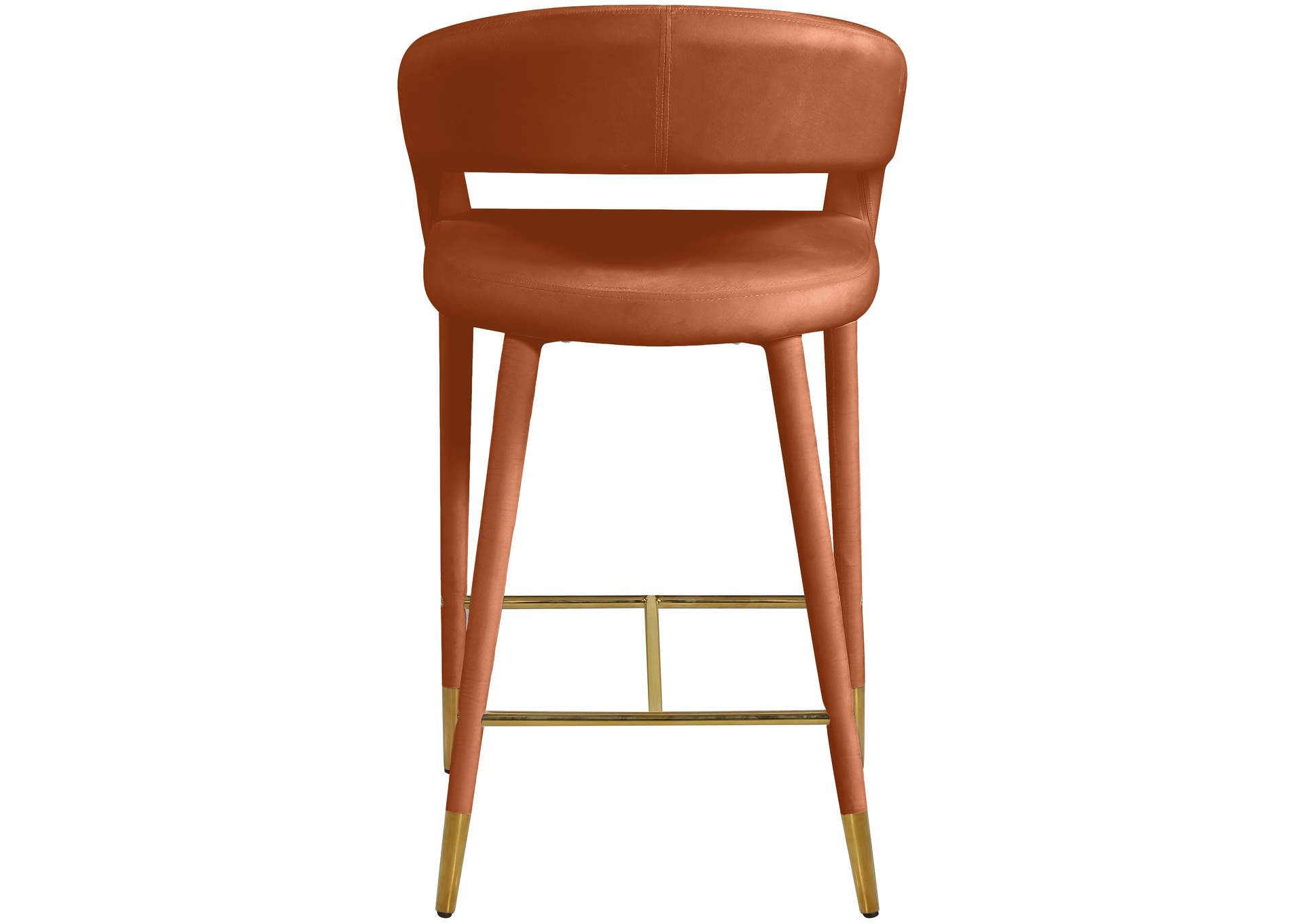 Destiny Cognac Velvet Stool
