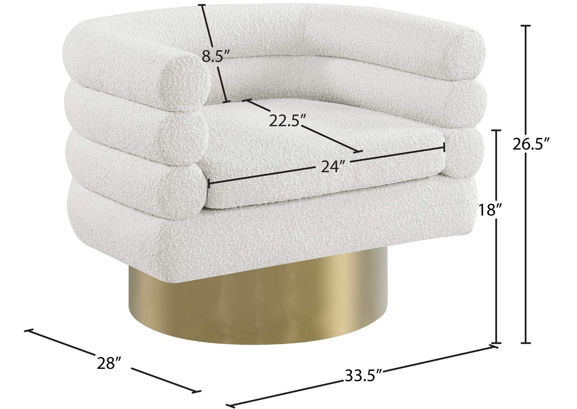 Tessa Cream Boucle Fabric Accent Chair