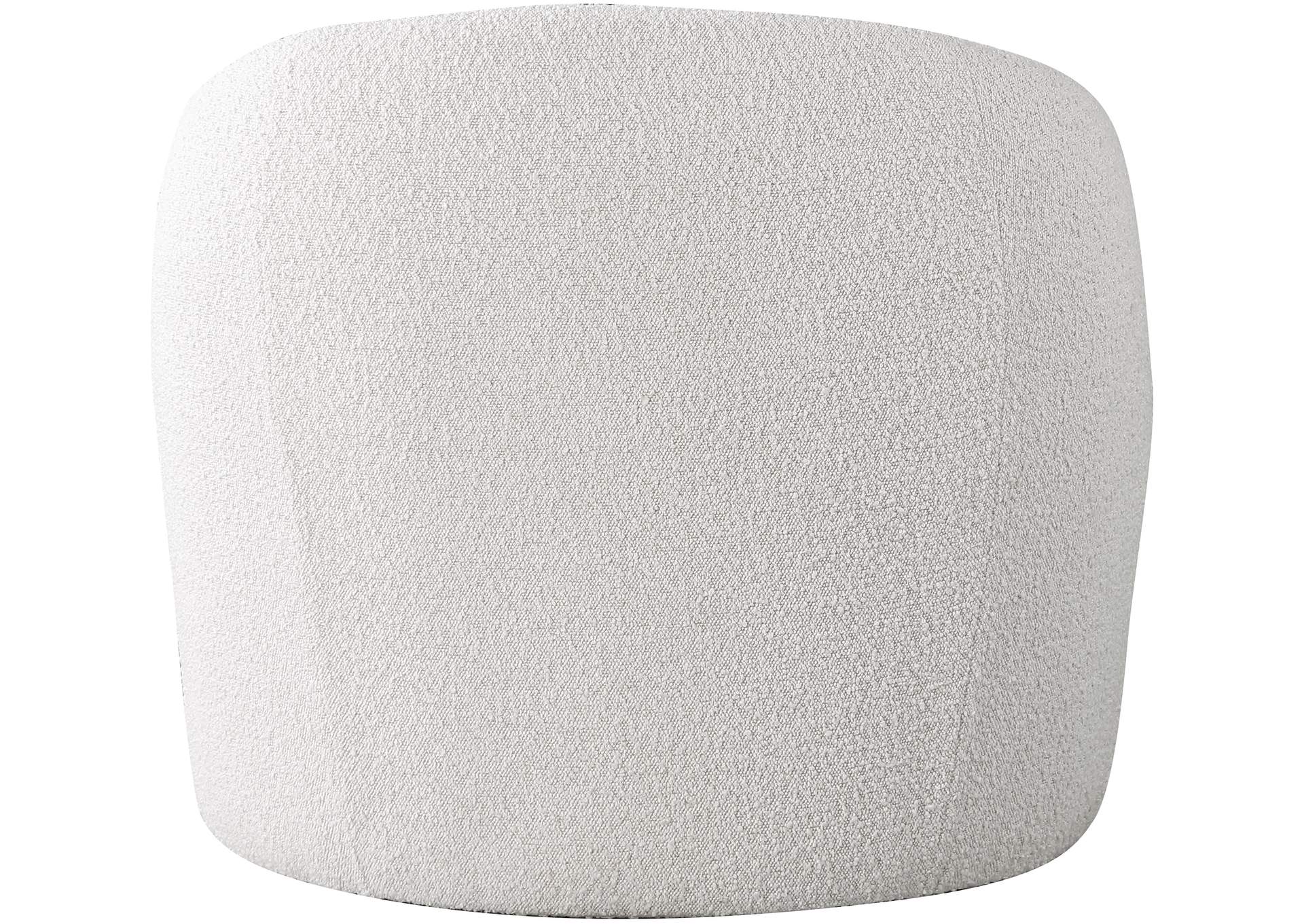 Acadia Cognac Vegan Leather - Cream Boucle Fabric Accent Chair