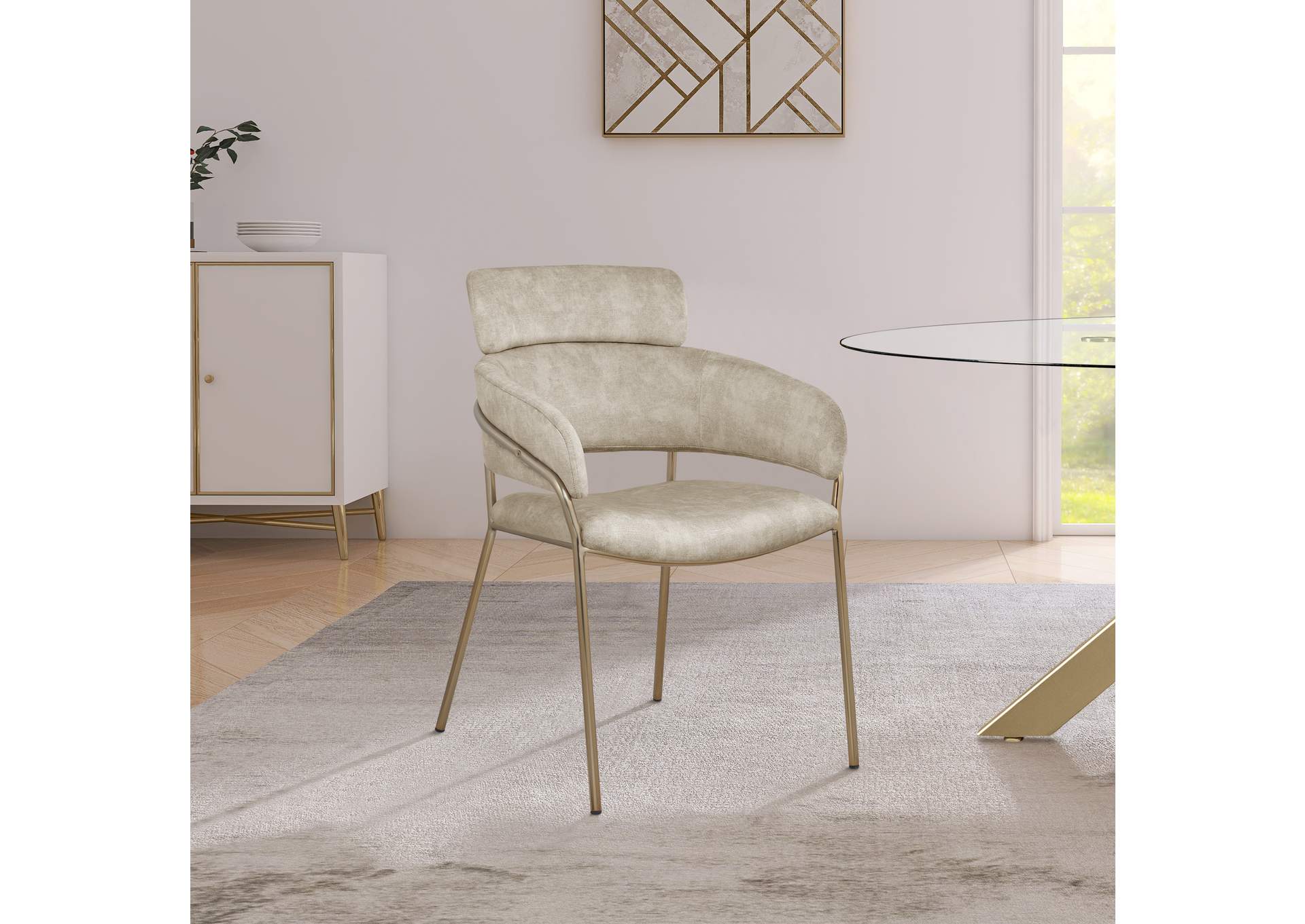 Yara Stone Velvet Dining Chair