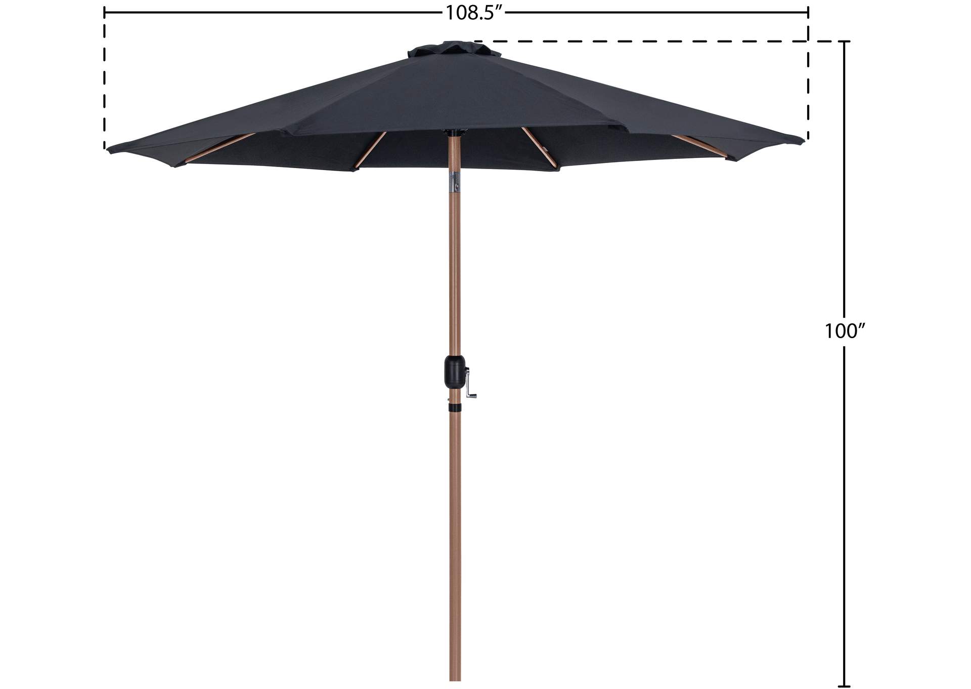 Fiji Black Fabric Patio Umbrellas