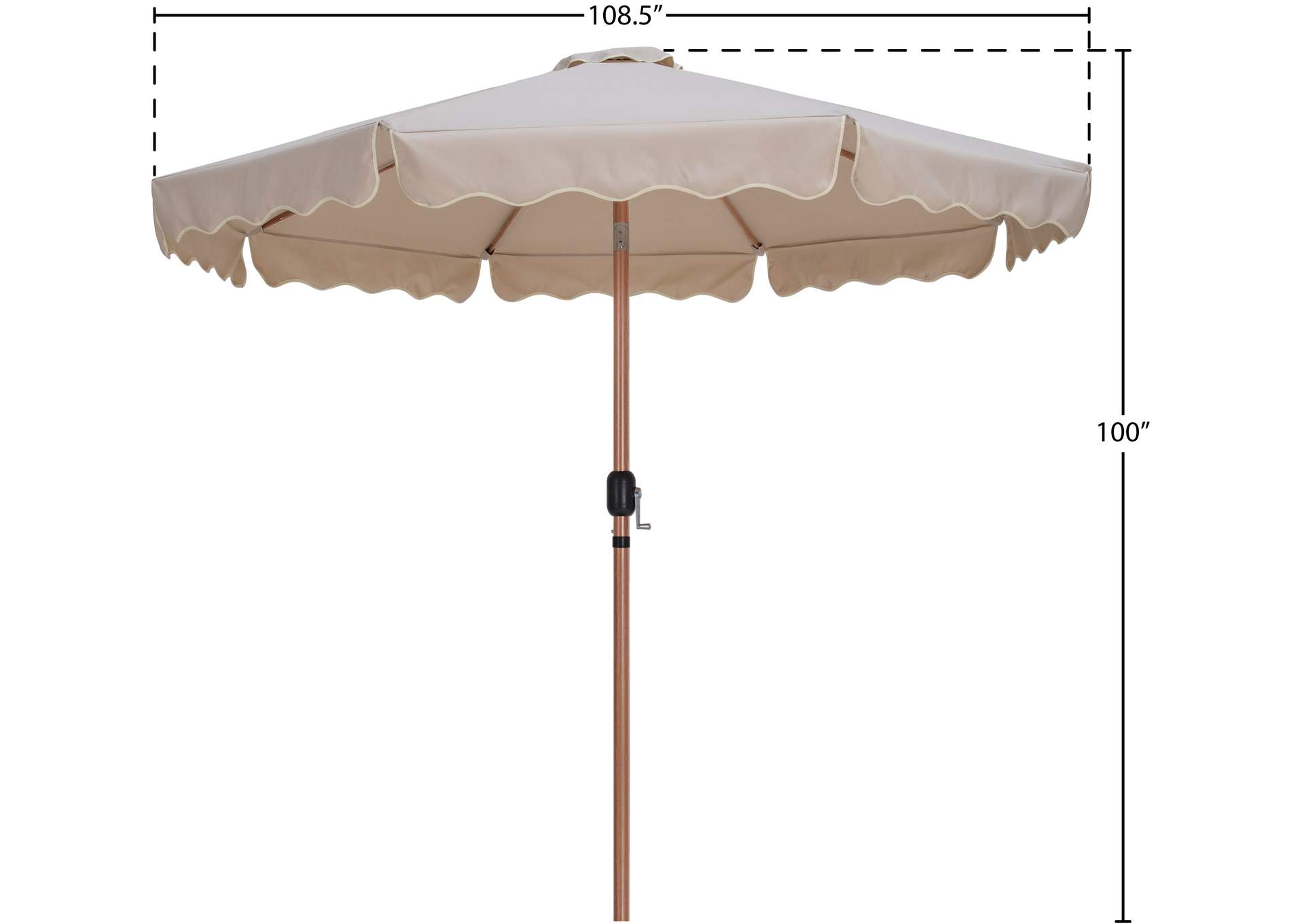 Amalfi Beige With Cream Piping Fabric Patio Umbrellas image 11