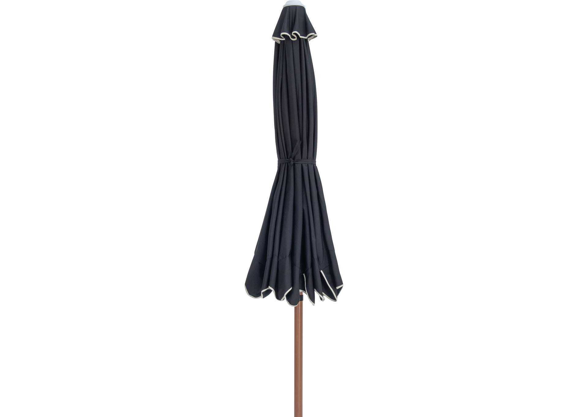 Amalfi Black With Cream Piping Fabric Patio Umbrellas image 4