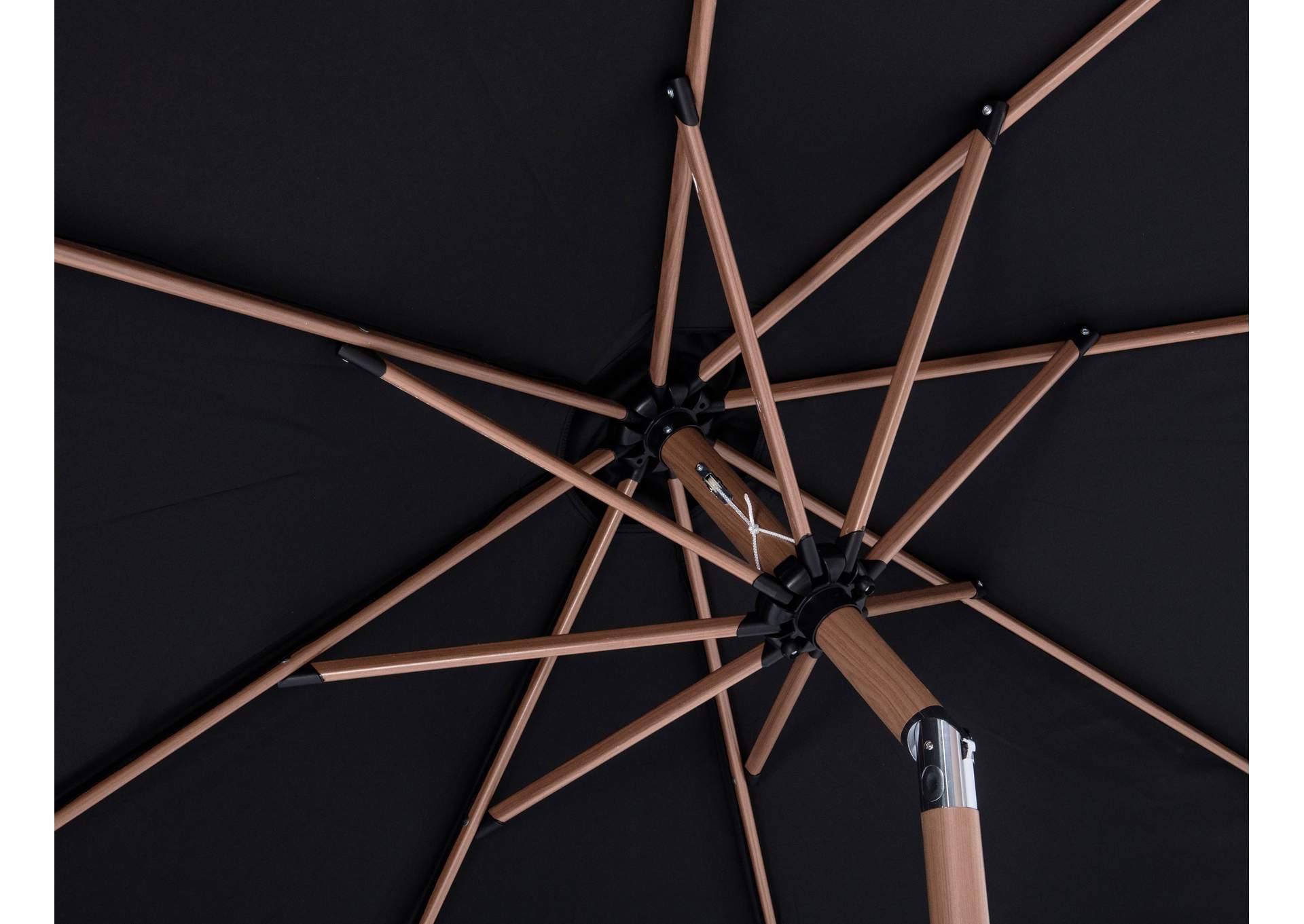 Amalfi Black With Cream Piping Fabric Patio Umbrellas image 8