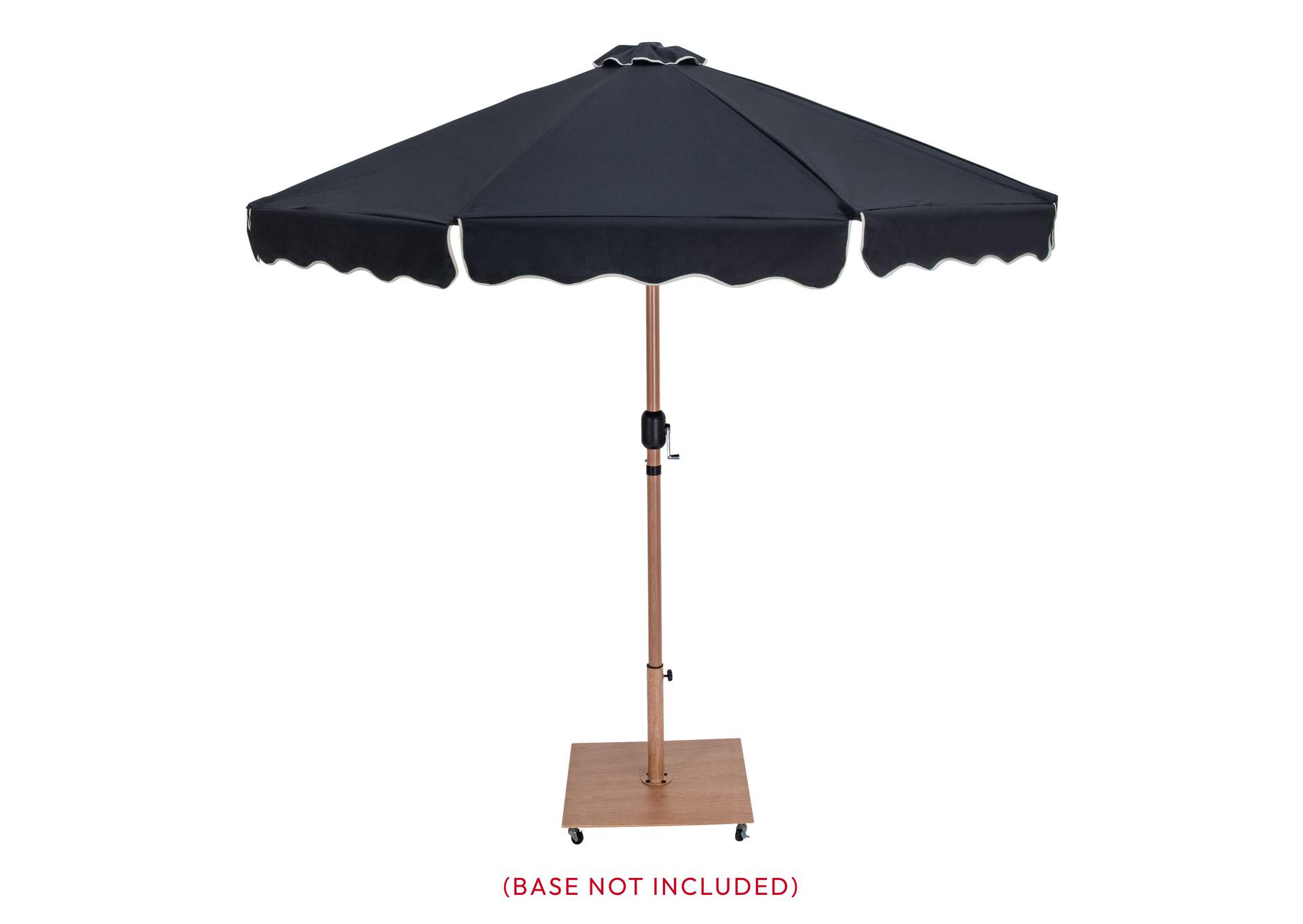 Amalfi Black With Cream Piping Fabric Patio Umbrellas image 10