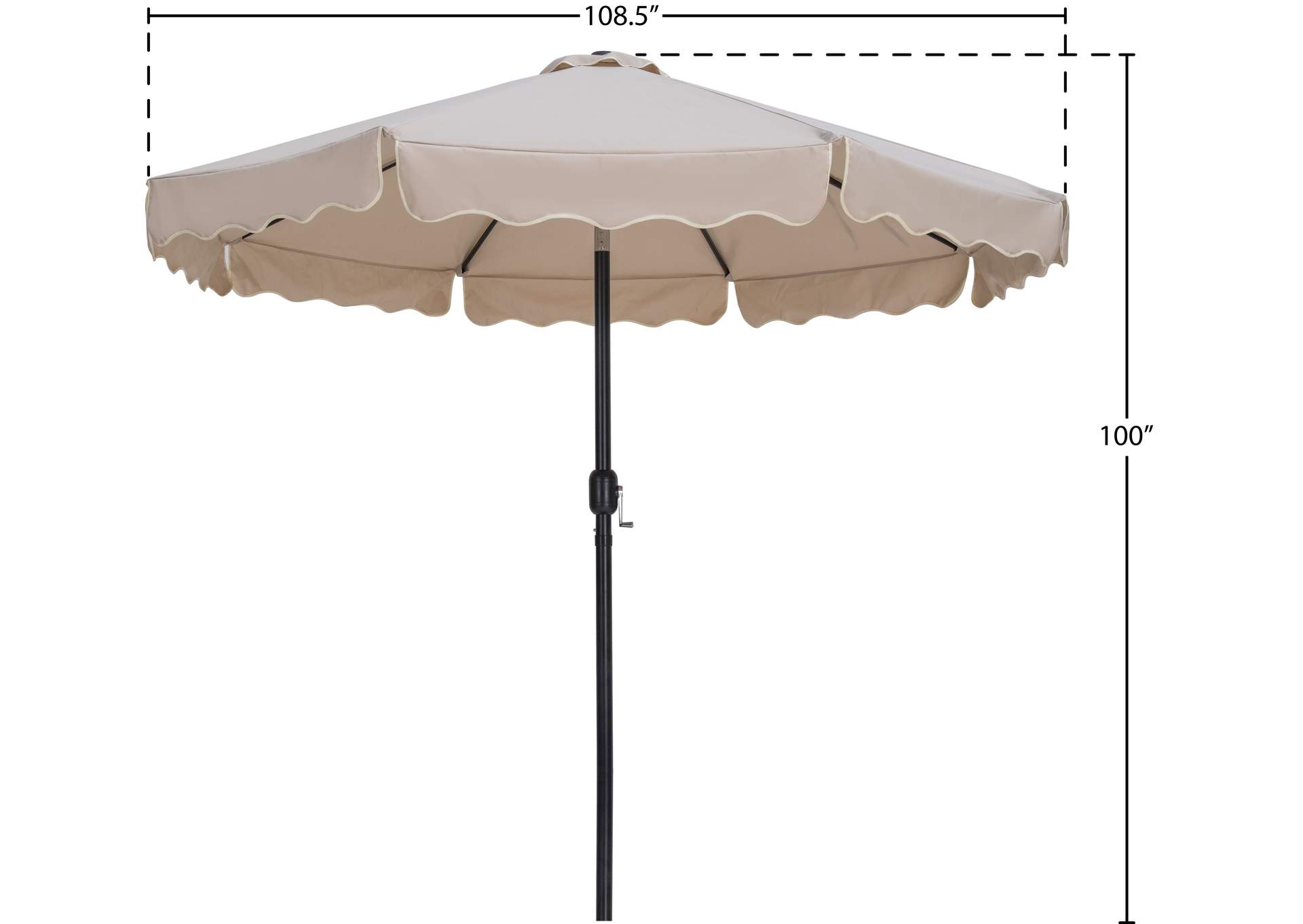 Amalfi Beige With Cream Piping Fabric Patio Umbrellas image 11
