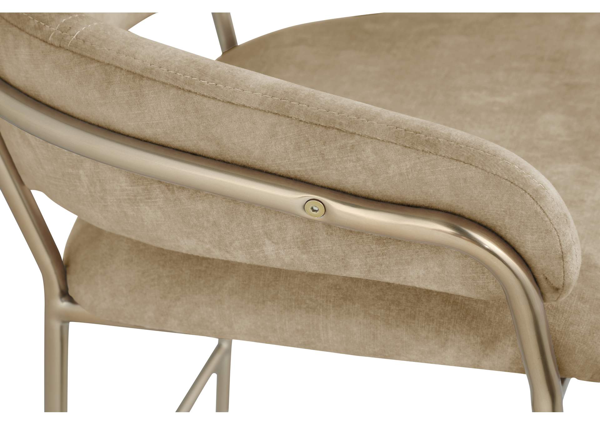 Yara Beige Velvet Counter Stool