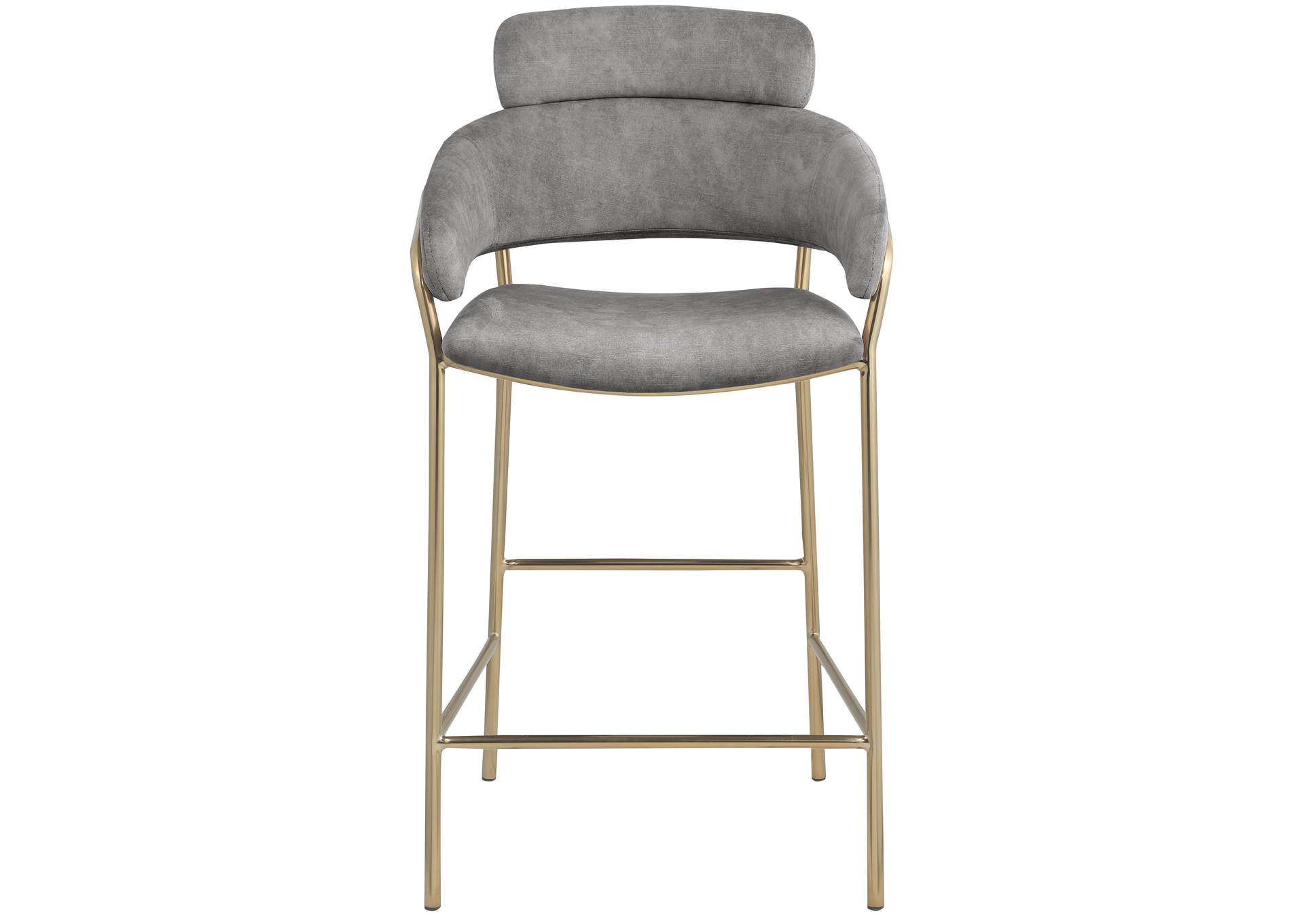 Yara Grey Velvet Counter Stool