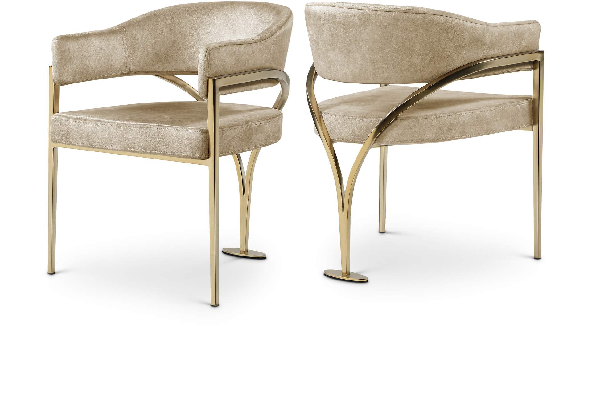 Madelyn Beige Velvet Dining Chair