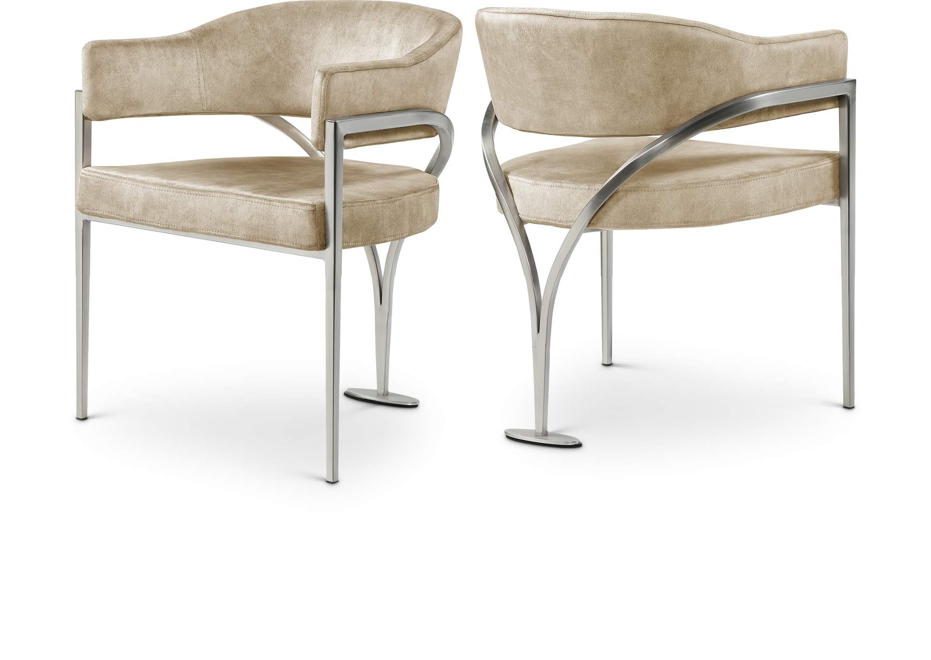 Madelyn Beige Velvet Dining Chair
