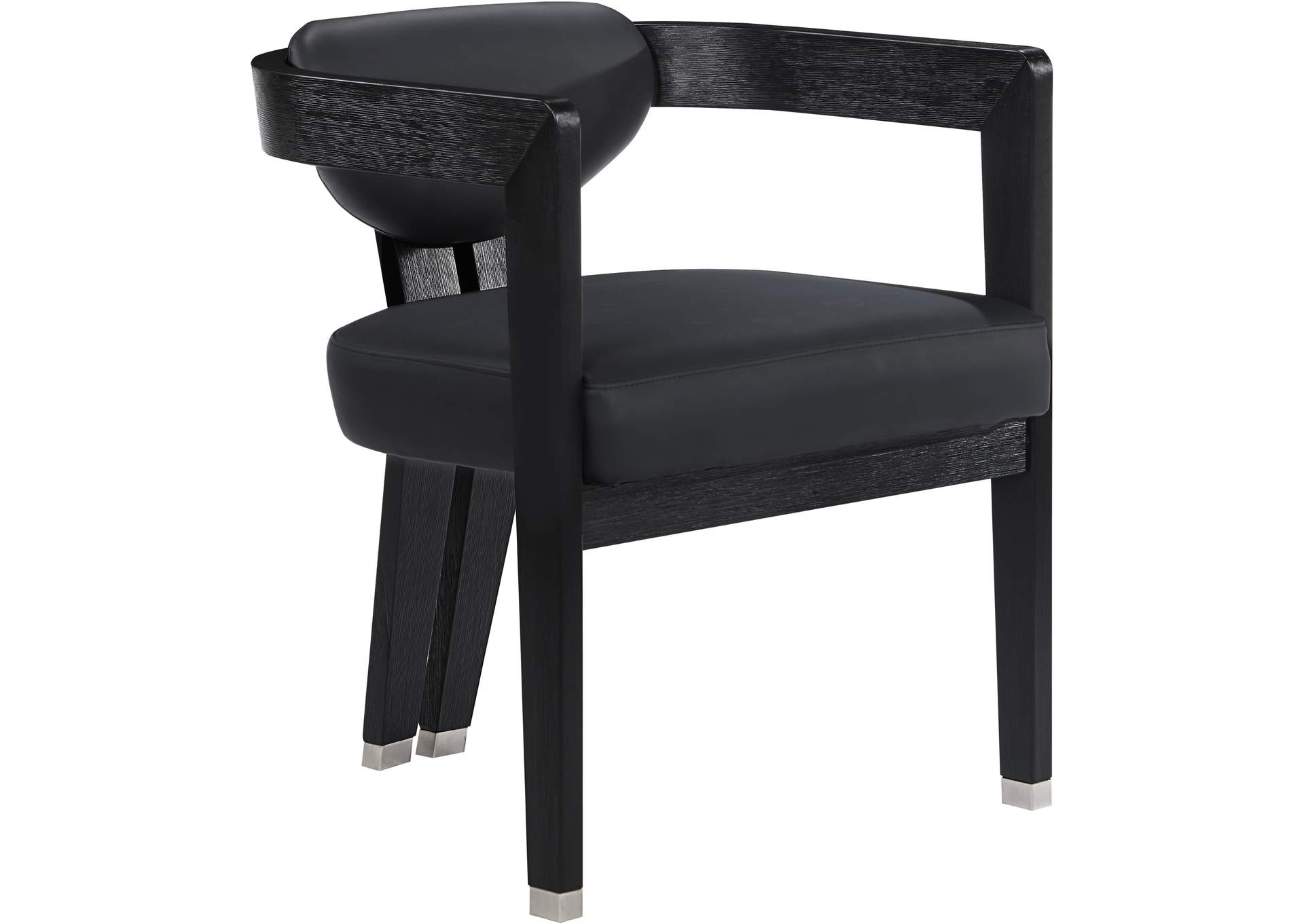 Carlyle Black Vegan Leather Dining Chair
